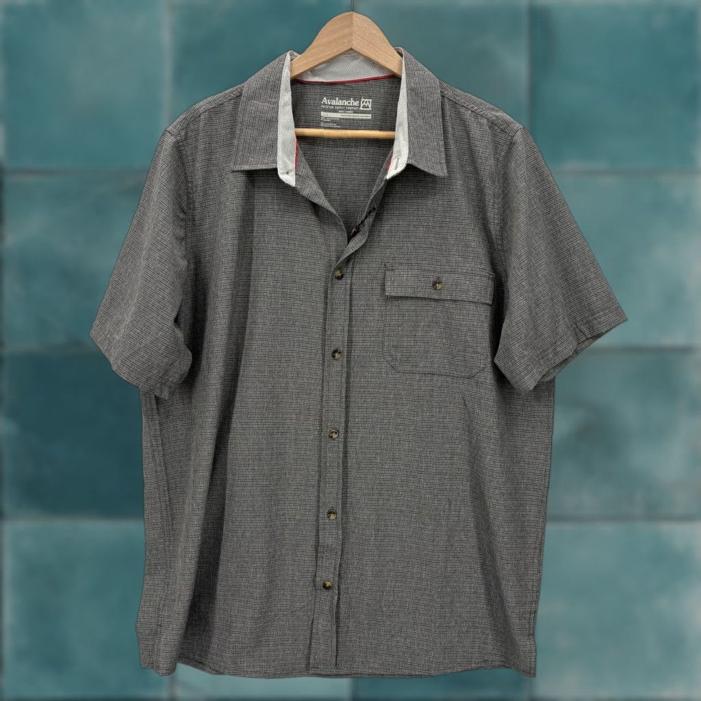 Avalanche Avalanche Shirt Mens Large Gray Short Sleeve Woven Stretch Outdoor Travel Trail Size US L / EU 52-54 / 3 - 1 Thumbnail
