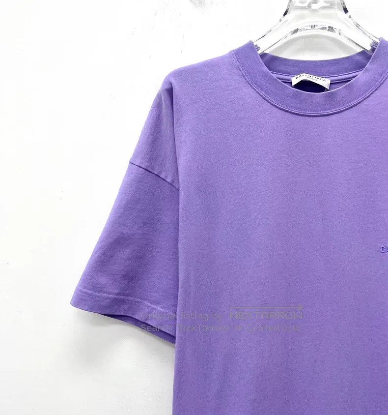 Balenciaga Balenciaga Purple logo letter embroidery cotton round neck Size US XL / EU 56 / 4 - 3 Thumbnail
