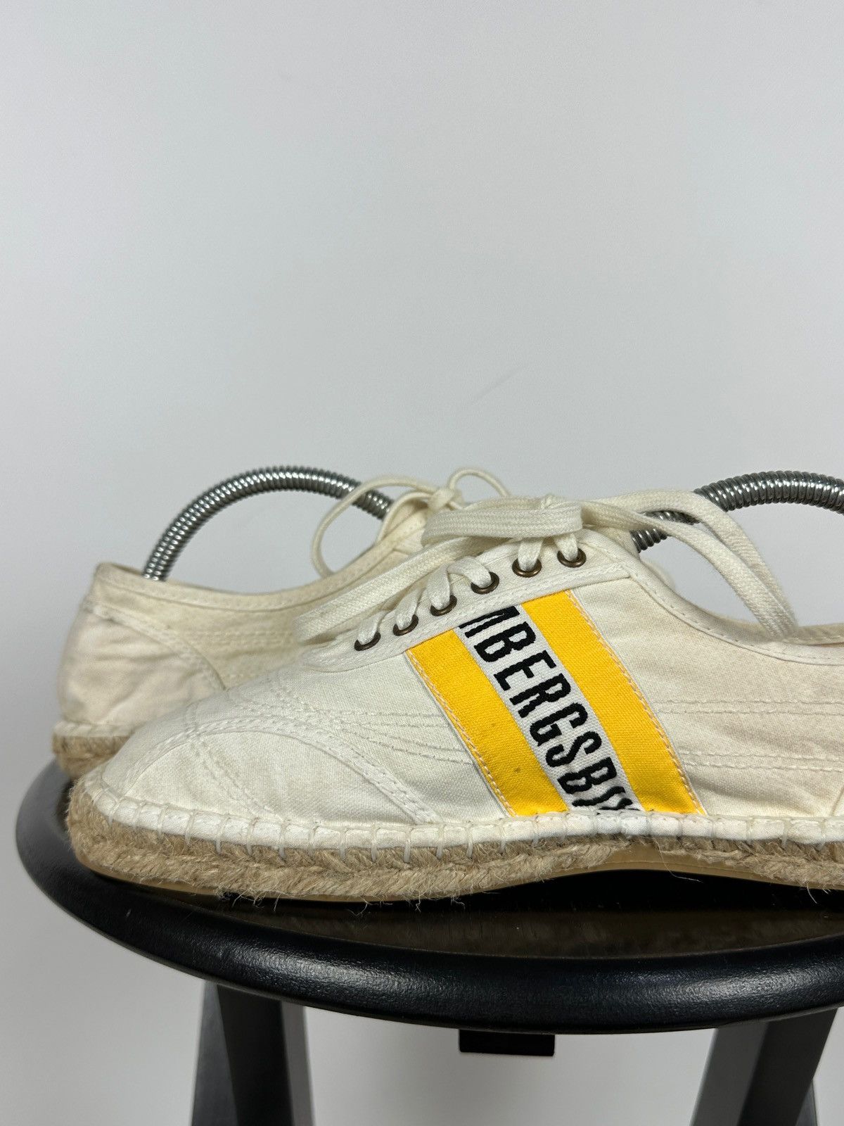 Dirk Bikkembergs Bikkembergs Lace Up Espadrilles Canvas Jute Sole Logo Stripe Size US 6 / EU 39 - 19 Thumbnail
