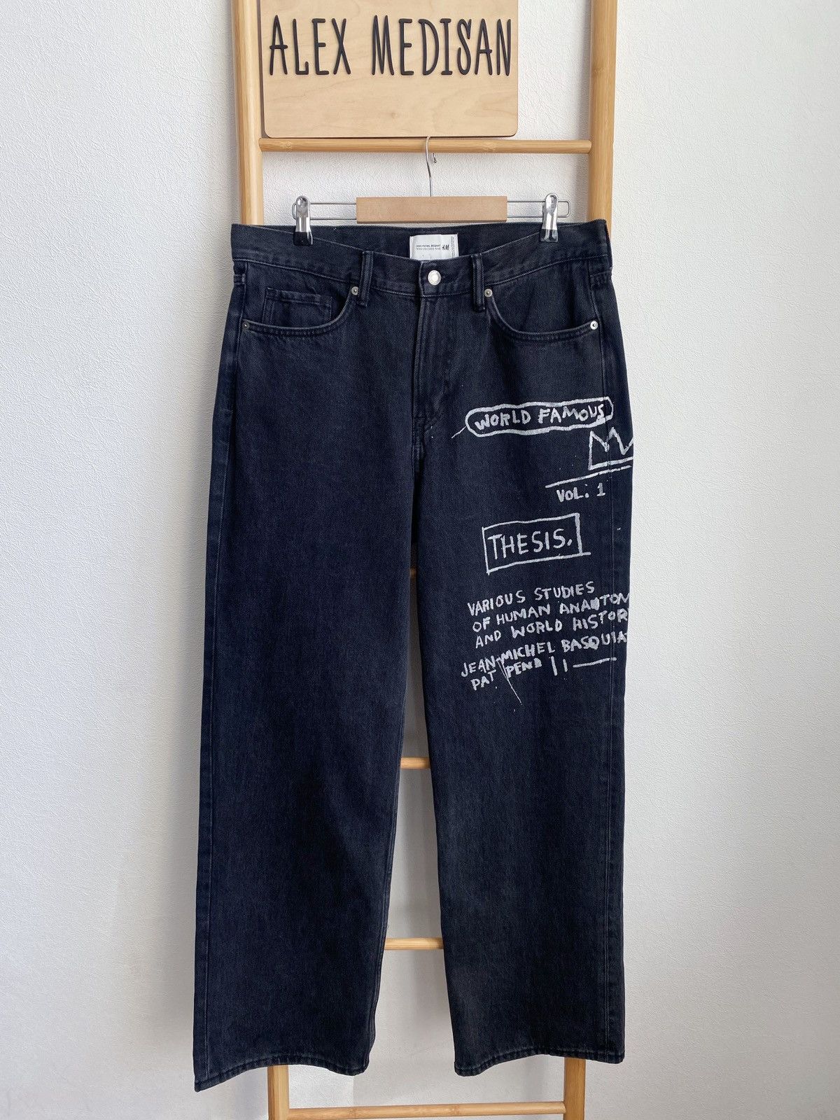H&M × Jean-Michel Basquiat × Who Decides War Who Decides War Baggy denim jeans H&M x Basquiat x Ev&Tela Size US 32 / EU 48 - 4 Thumbnail