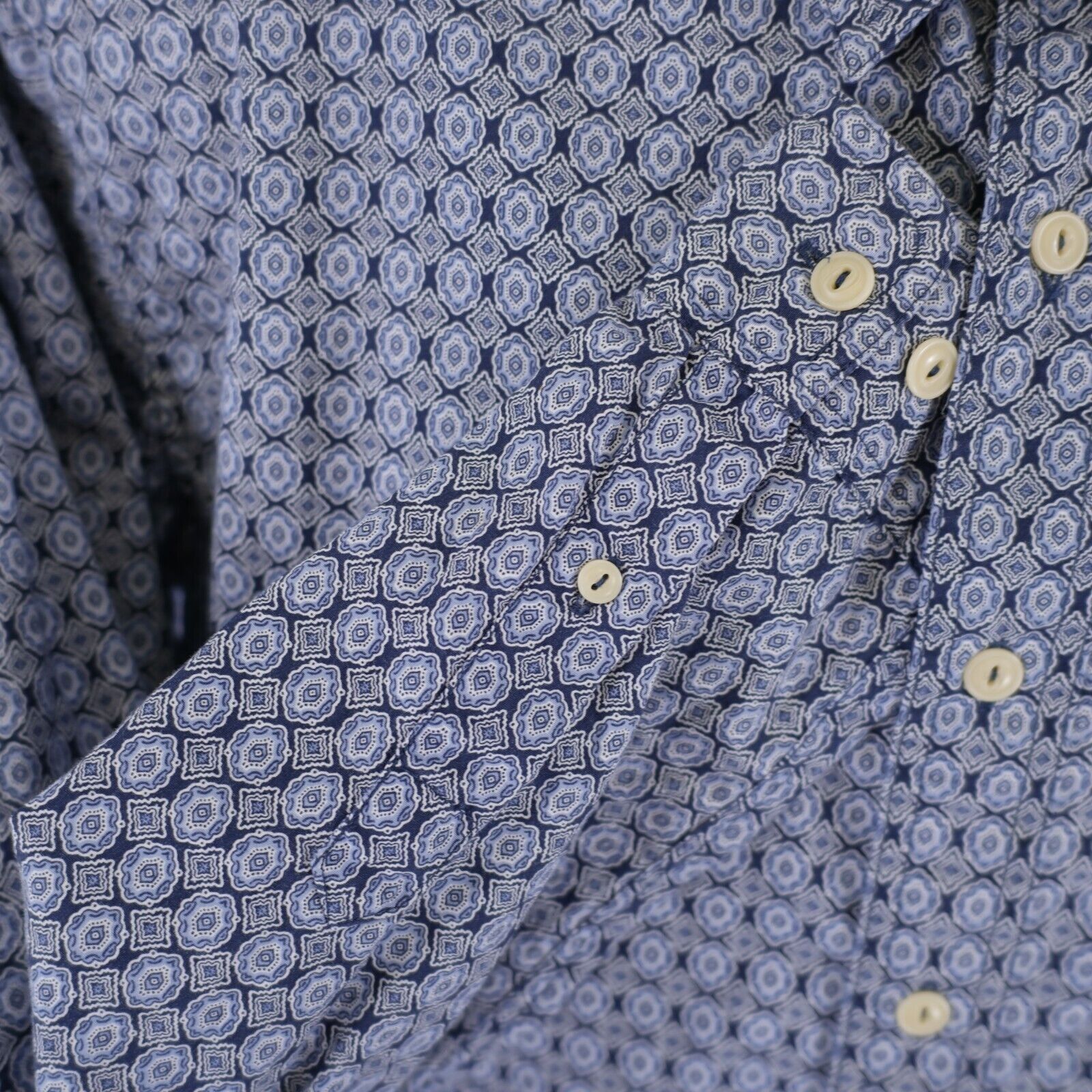 Eddie Bauer Eddie Bauer Geometric Floral Blue Large Pocket Collared Dres Size US L / EU 52-54 / 3 - 2 Thumbnail