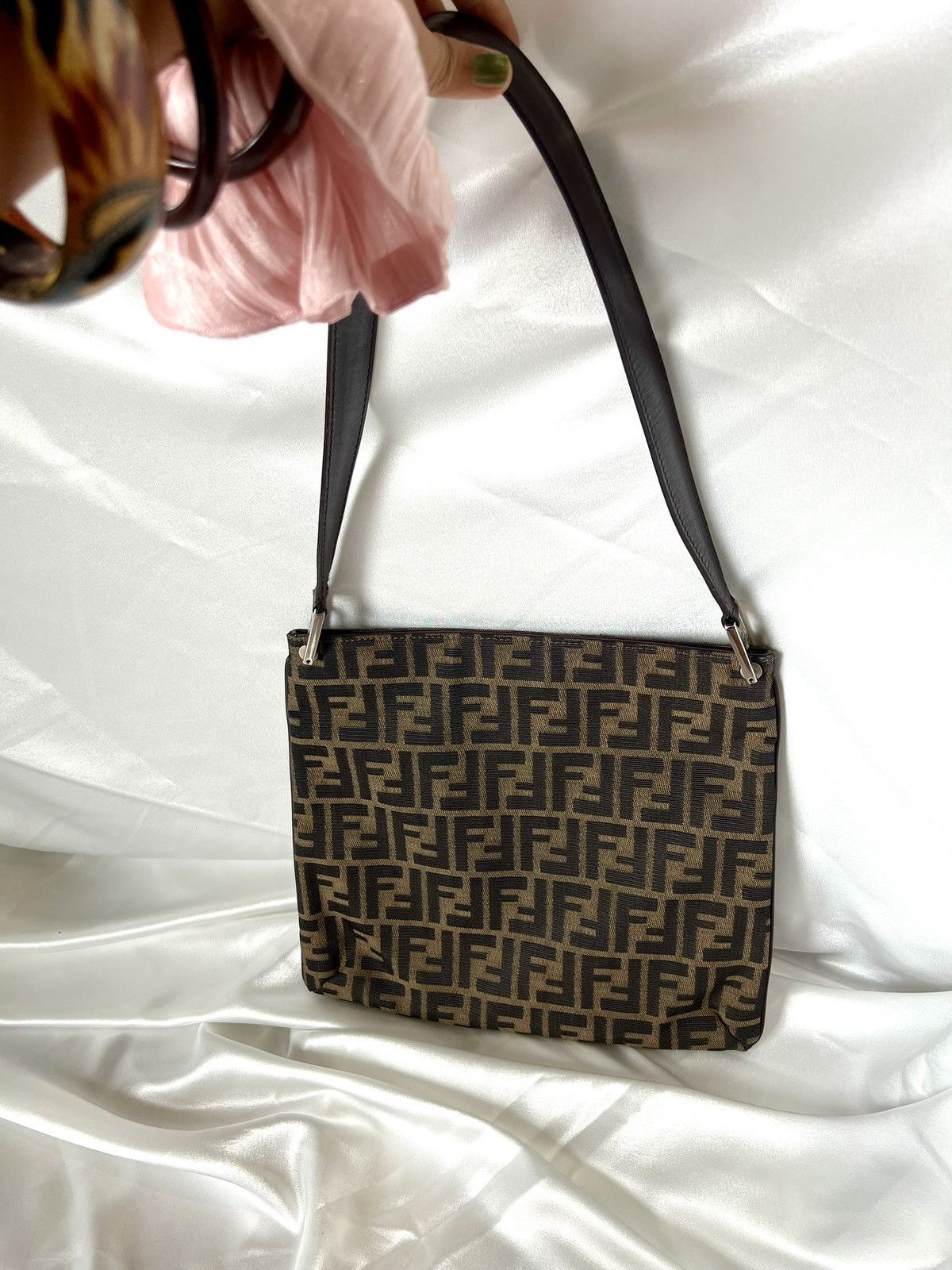 Fendi Fendi Zucca Canvas Flat Shoulder Bag Size ONE SIZE - 1 Thumbnail