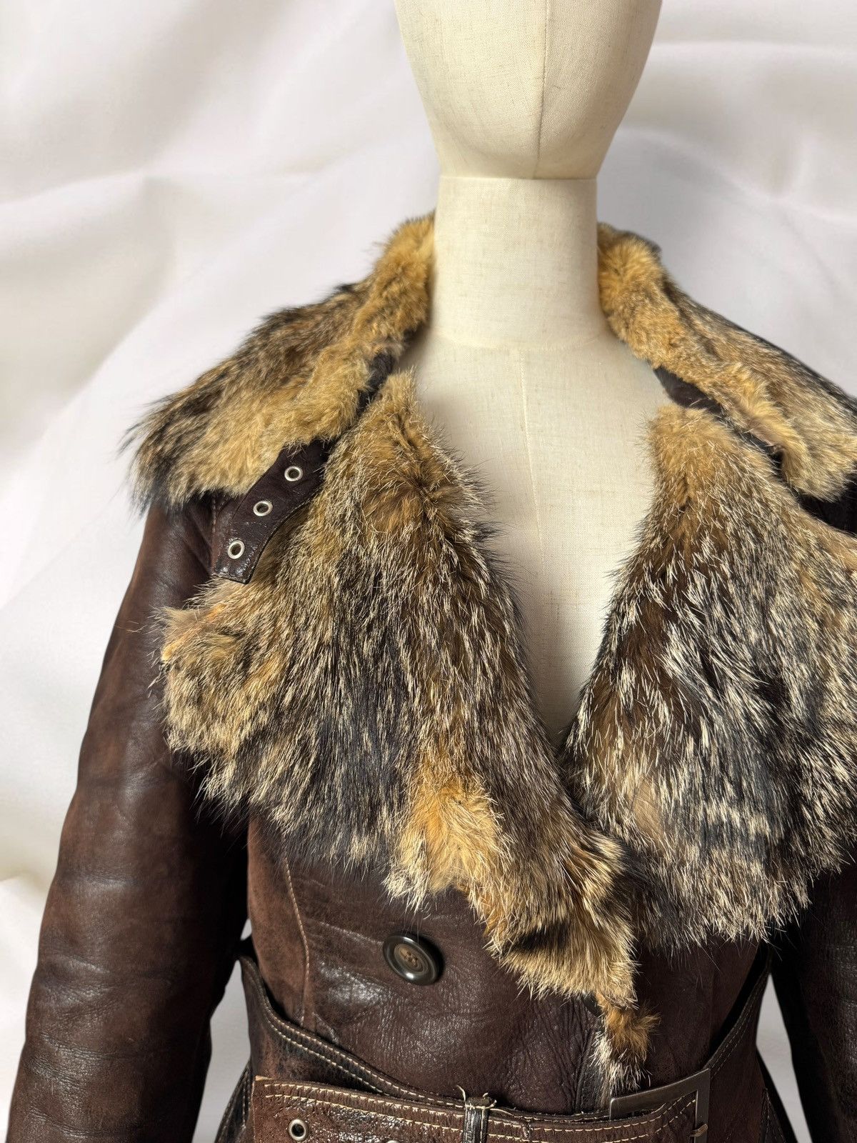 Japanese Brand Vintage Real Leather Real Fur Sheepskin Coat Jacket Size M / US 6-8 / IT 42-44 - 5 Thumbnail