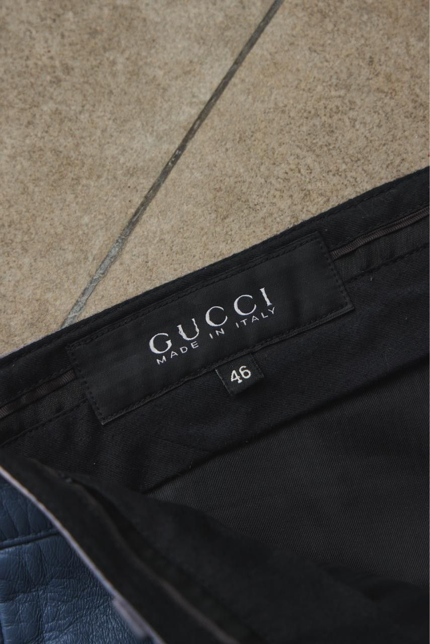 Gucci Gucci Light Blue Lambskin Leather Straight-Leg Pants Size US 34 / EU 50 - 8 Thumbnail