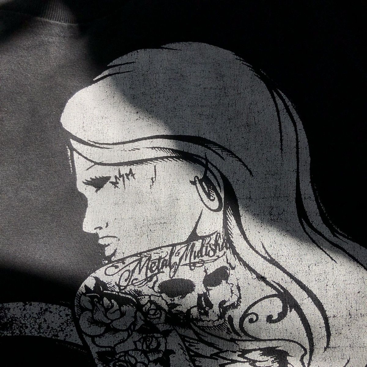 Metal Mulisha × Vintage Crazy Y2K Faded Metal Mulisha Shoulder Skull Graphic Tee Size US M / EU 48-50 / 2 - 5 Thumbnail