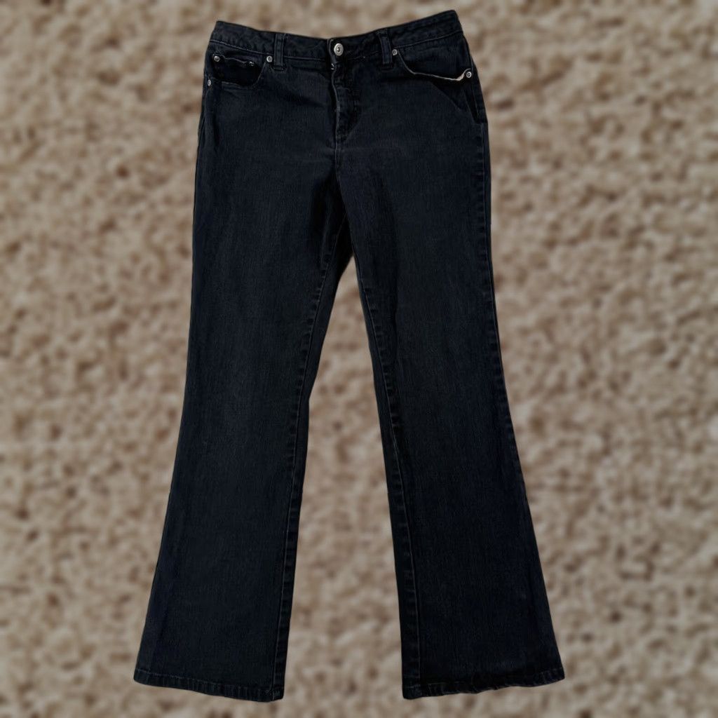Vintage St. Johns Bay Jeans Womens 10 Black Denim Bootcut 28x28 5-Pocket Size 32" / US 10 / IT 46 - 1 Thumbnail