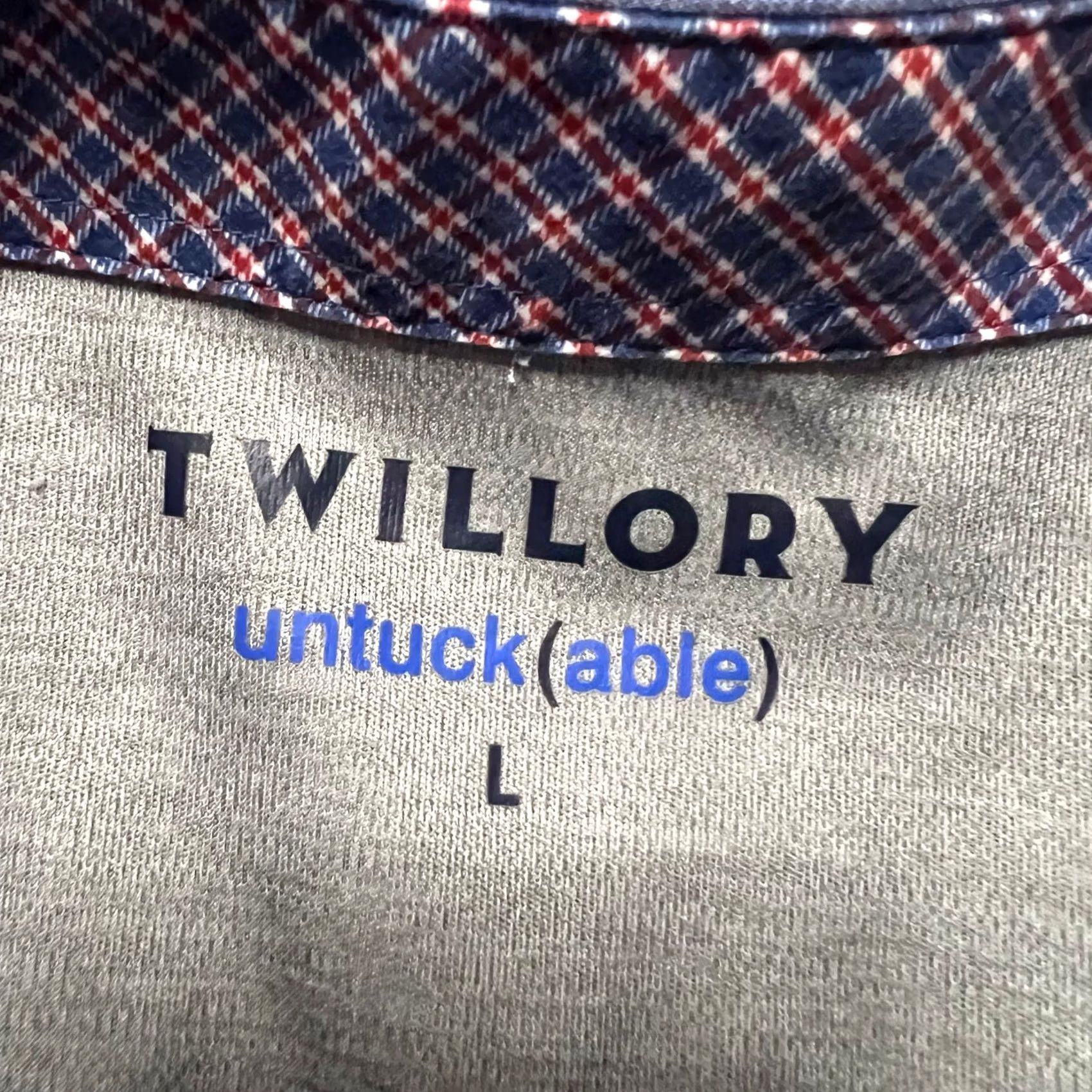 Vintage Twillory Untuckable Shirt Mens Large Blue Button Down Patterned Shirt Size US L / EU 52-54 / 3 - 5 Thumbnail