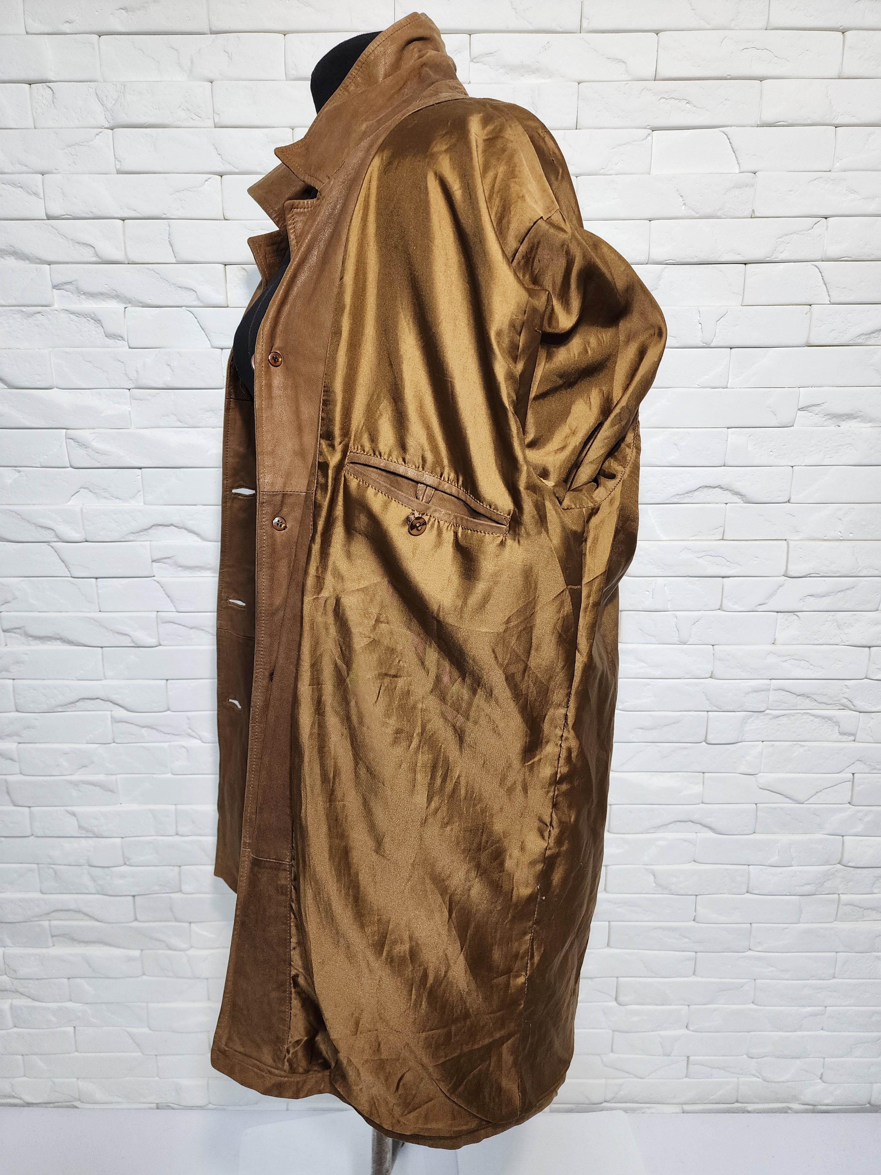 Genuine Leather Men's Brown Leather Jacket: Button Front, Size US L / EU 52-54 / 3 - 9 Thumbnail