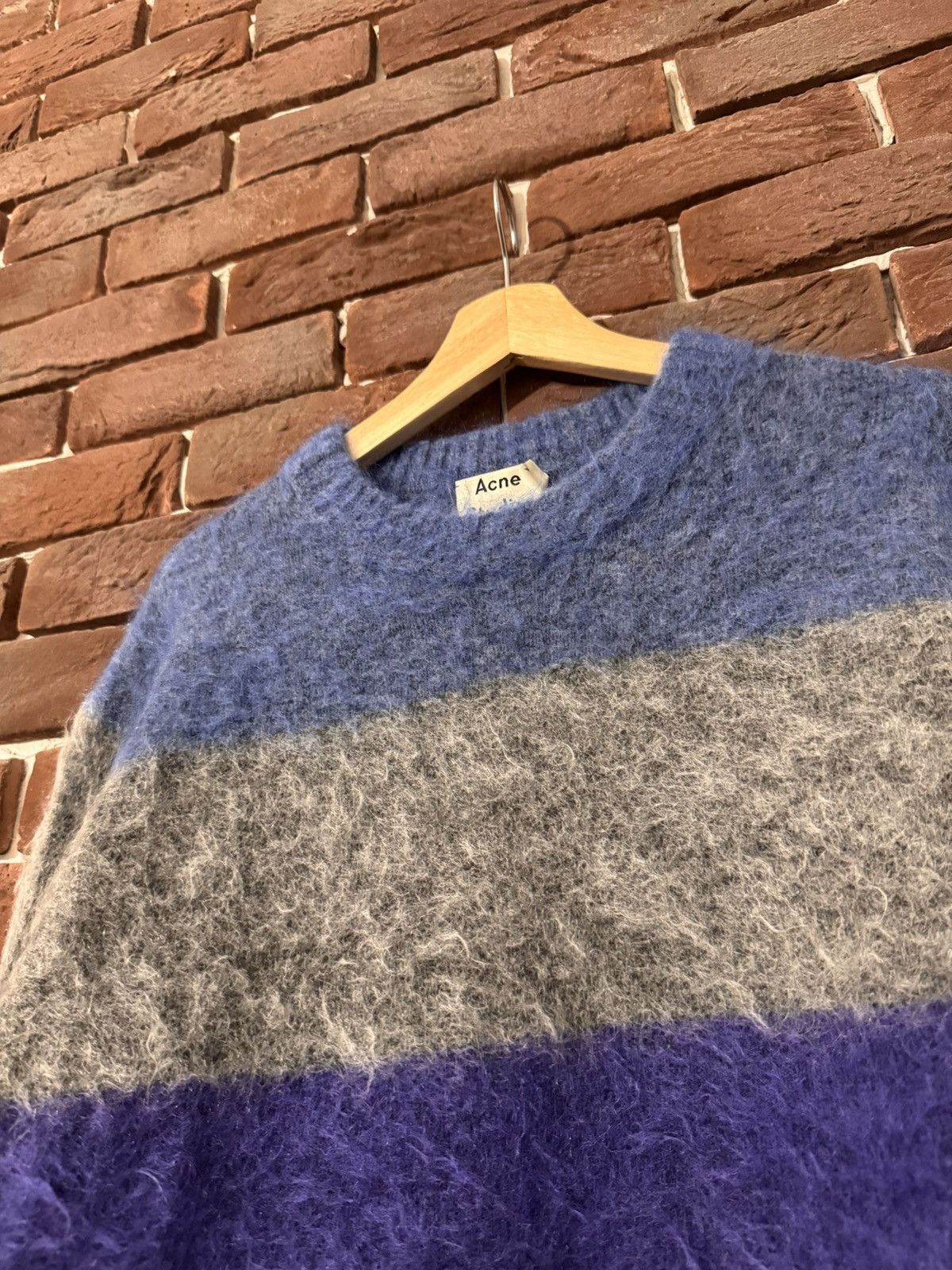 Acne Studios × Designer Acne Studios Designer Fuzzy Wool Knit Sweater Striped Size US M / EU 48-50 / 2 - 3 Thumbnail