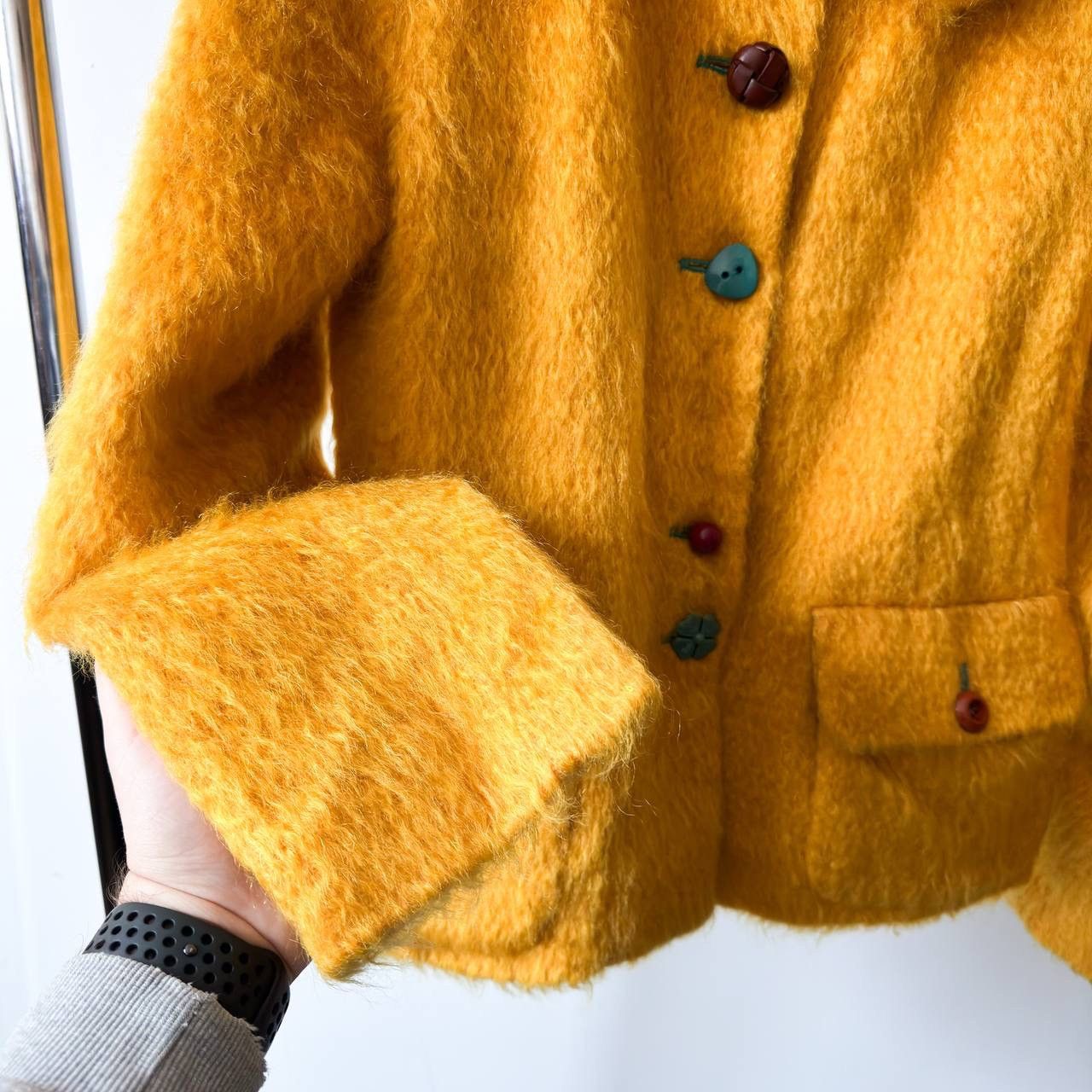 Moschino Moschino Cheap&Chic Mohair Yellow Fuzzy Blazer Size M / US 6-8 / IT 42-44 - 8 Thumbnail