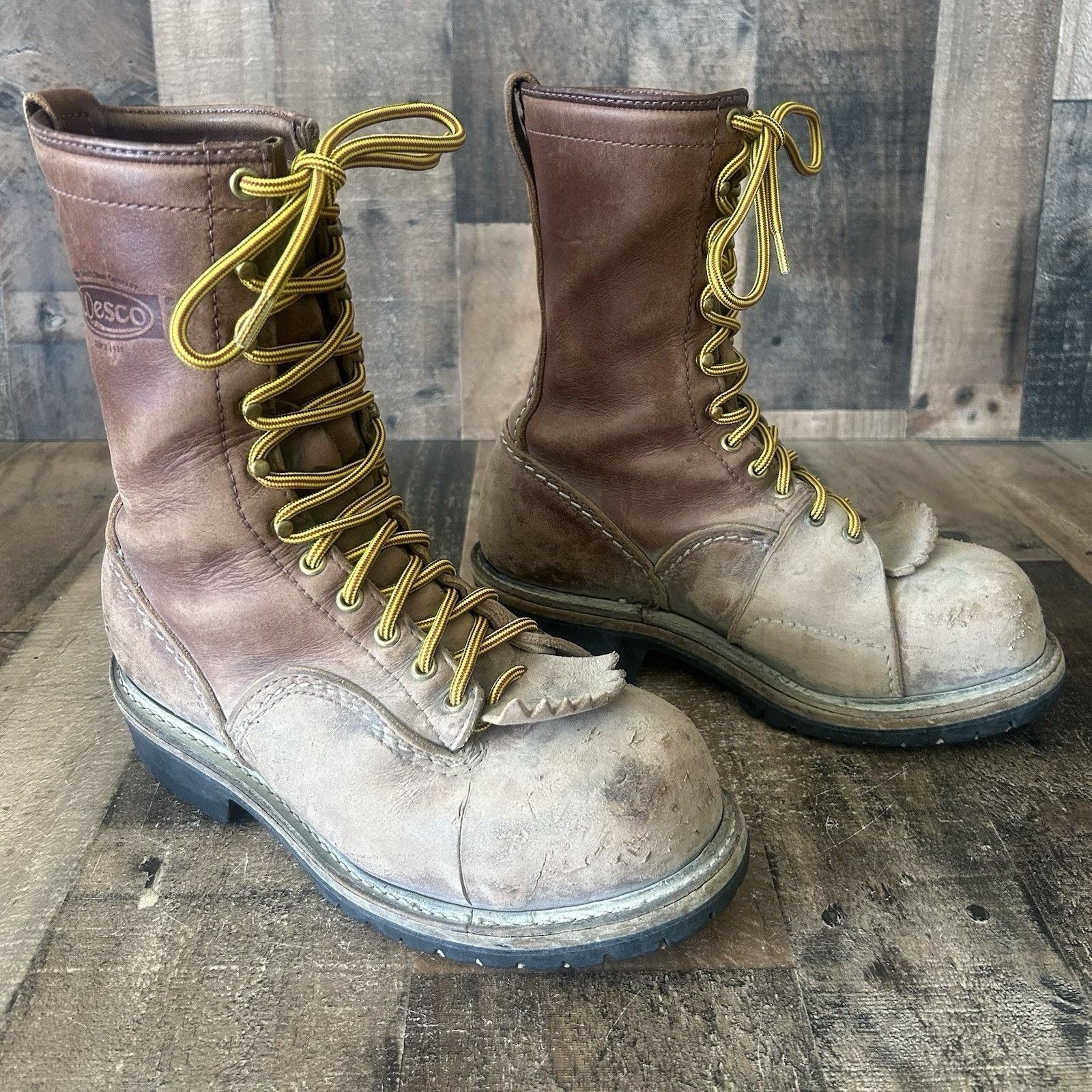 WESCO Wesco Vintage Lace Up Steel Toe Work Boots Mens 8.5 D Size US 8.5 / EU 41-42 - 1 Thumbnail