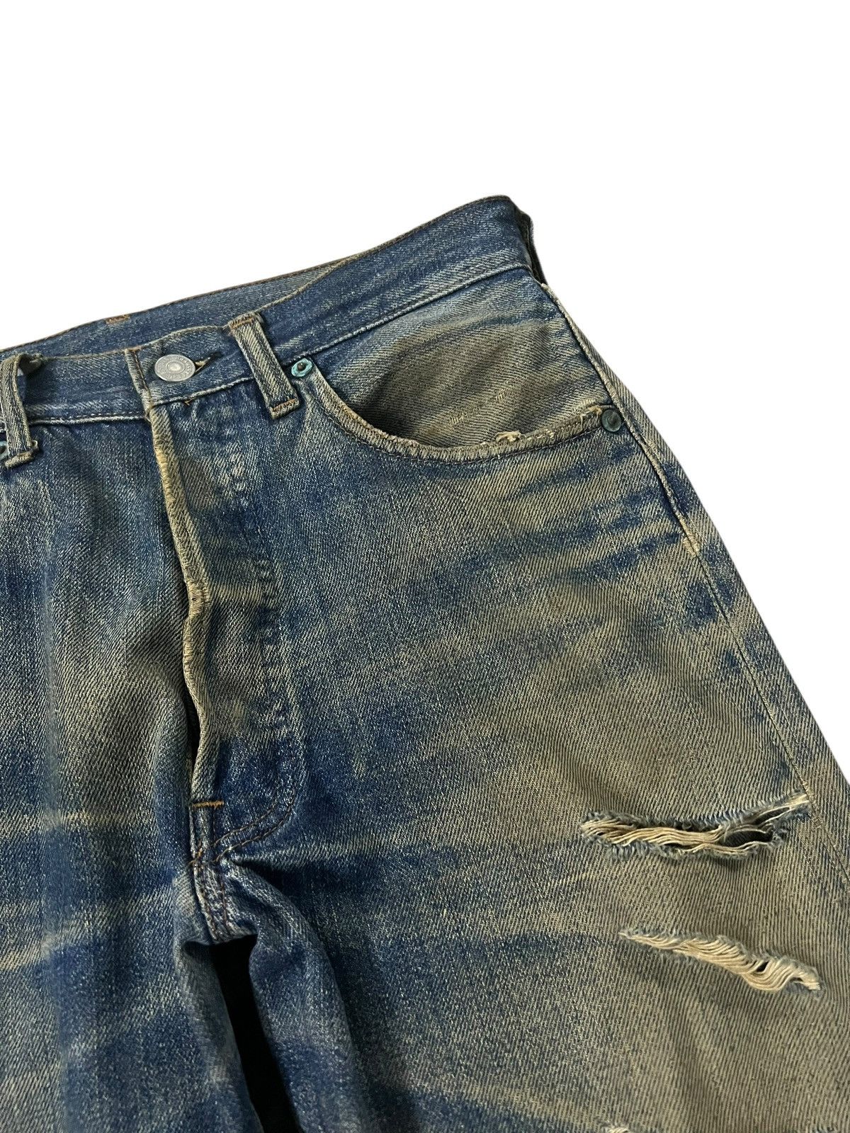 Levi's 60’s Levi’s 501 Redline #2 Selvedge Distressed Rusty Jean Size US 29 - 15 Thumbnail
