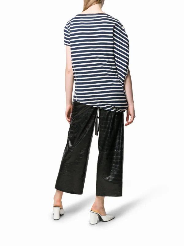 George × JW Anderson o1mle0325 Print Stripe Drapetop in Navy & White Size S / US 4 / IT 40 - 5 Thumbnail