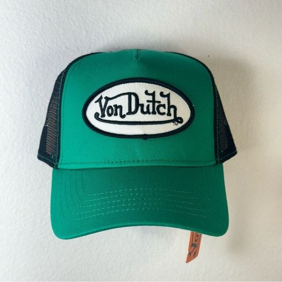 Von Dutch NWT VON DUTCH GREEN, BLACK & WHITE TRUCKER HAT Size ONE SIZE - 2 Thumbnail