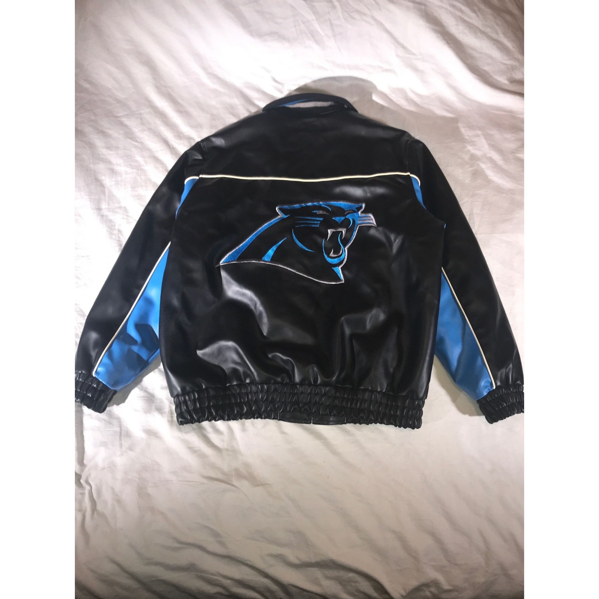 NFL Vintage NFL Carolina Panthers Black Faux Leather Jacket XL Size US XL / EU 56 / 4 - 2 Thumbnail