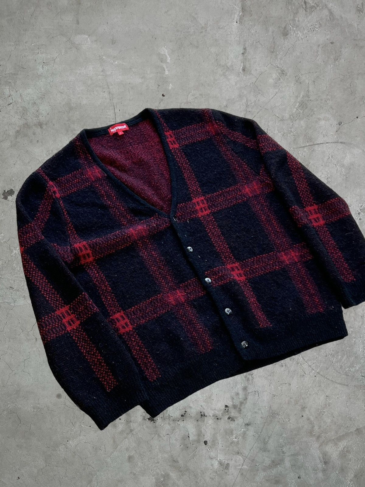 FW/14 Supreme Plaid Mohair Cardigan
