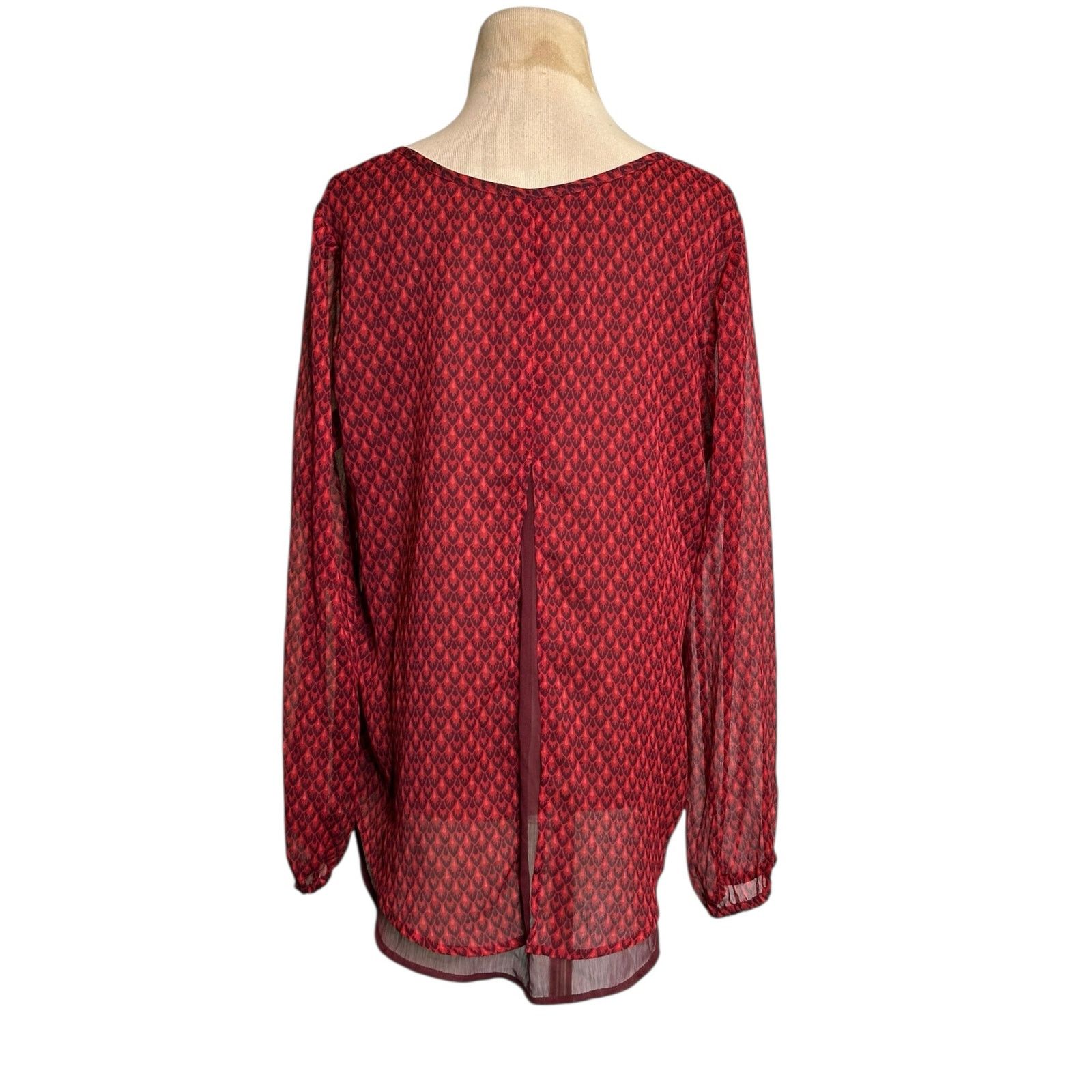Lucky Brand Lucky Brand ref print long sleeved tunic blouse size Medium Size M / US 6-8 / IT 42-44 - 2 Thumbnail
