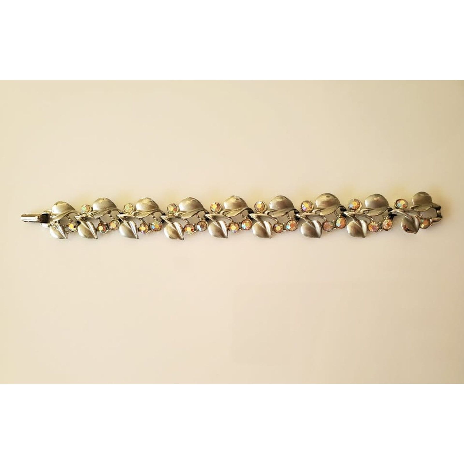 Other Vintage 1960s BSK AB Clear Rhinestone Floral Bracelet Size ONE SIZE - 1 Thumbnail