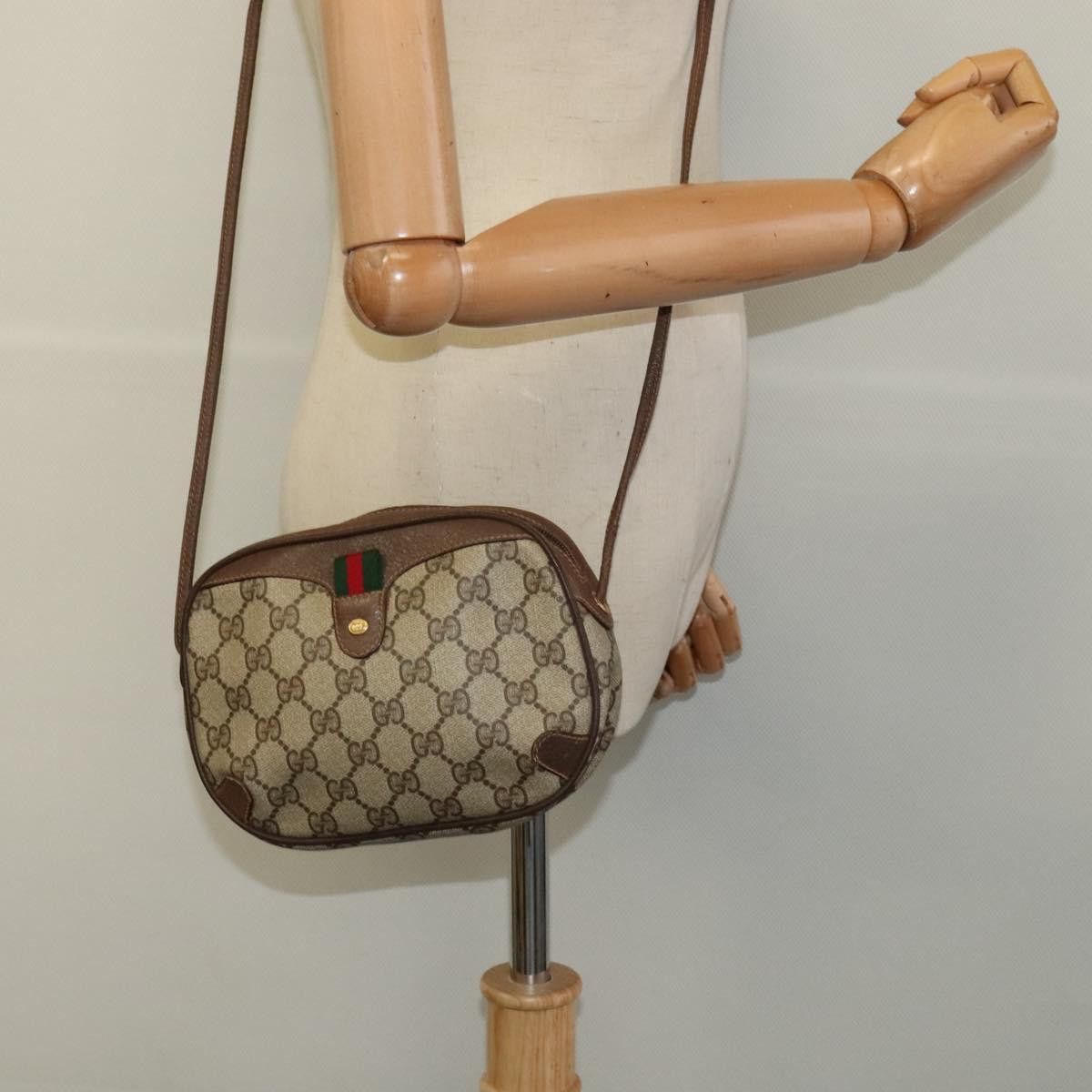 Gucci GUCCI GG Supreme Web Sherry Line Shoulder Bag Pvc Beige 89 Size ONE SIZE - 20 Thumbnail