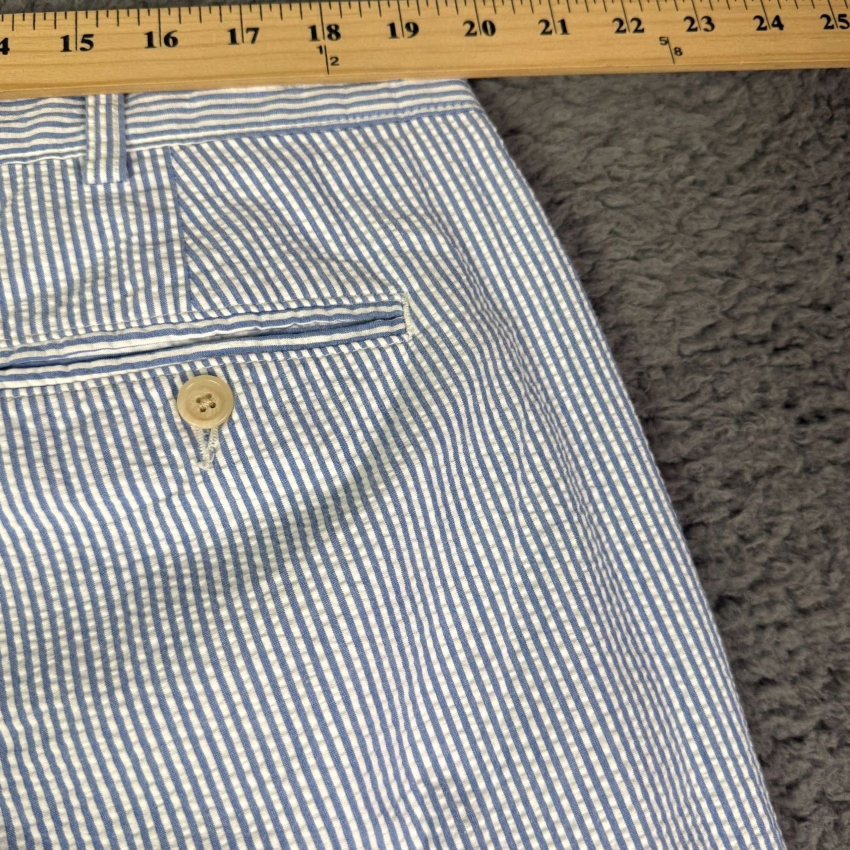 Polo Ralph Lauren Vintage Polo Ralph Lauren Seersucker Pants Mens 40x30 Blue Striped Pleated Size US L / EU 52-54 / 3 - 6 Thumbnail