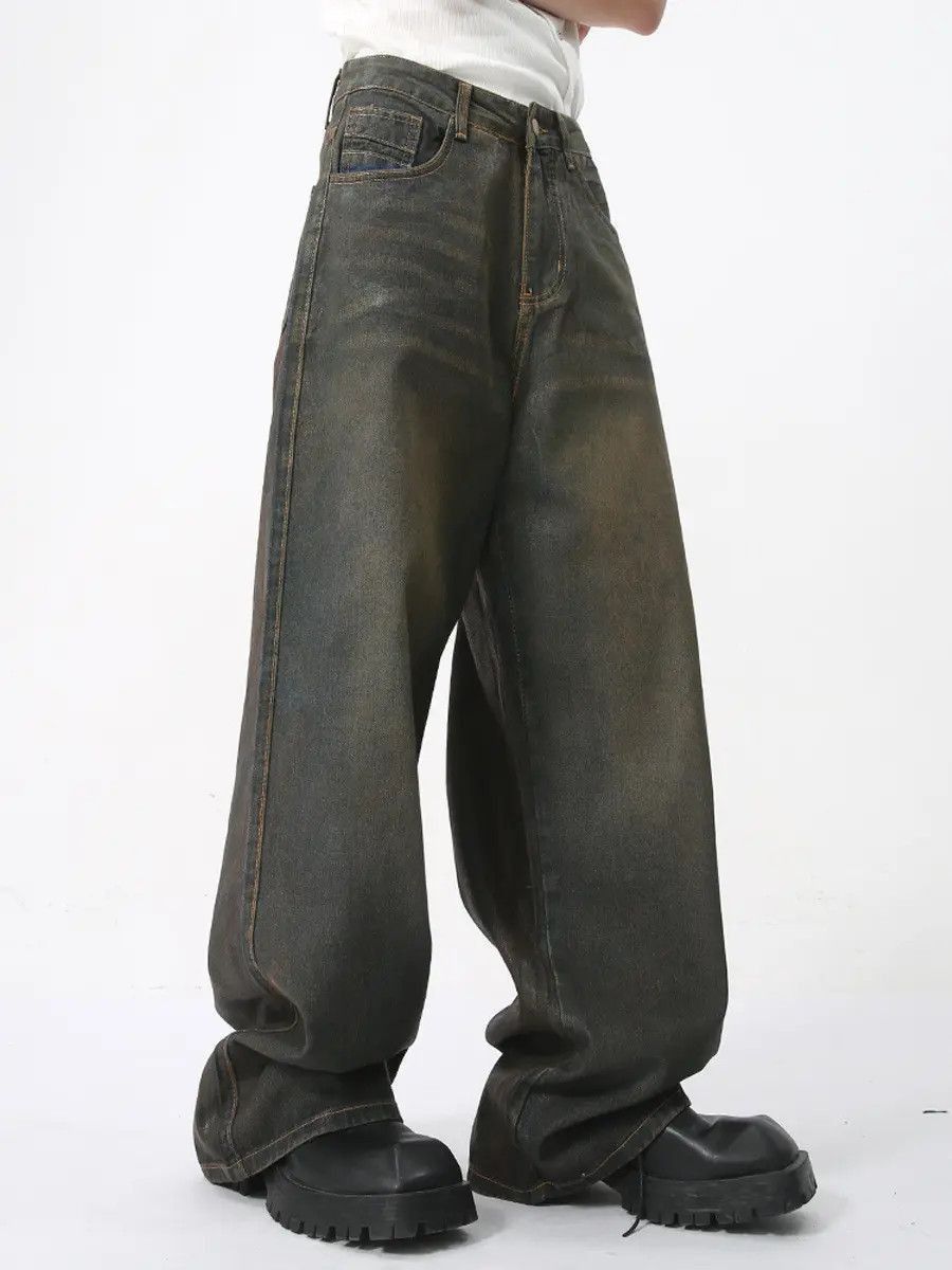 Japanese Brand Retro loose straight leg high street jeans Size US 32 / EU 48 - 5 Thumbnail