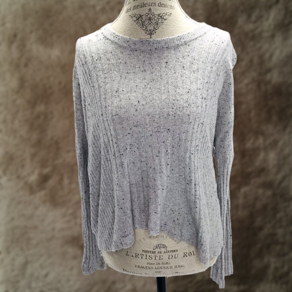 Madewell Madewell Relaxed Crewneck Speckled Gray Alpaca Knit Long Sleeve Ribbed Lightweight Pullover Womens Size S Size S / US 4 / IT 40 - 1 Thumbnail