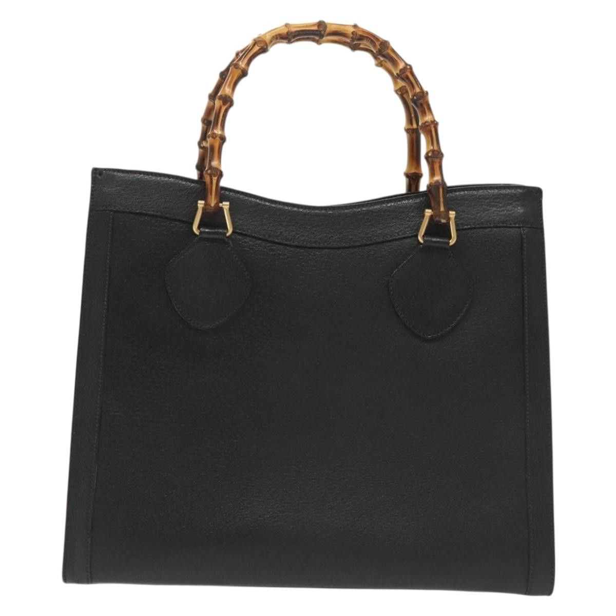 Gucci GUCCI Bamboo Hand Bag Leather Black Gold 002 1186 002 1186 Size ONE SIZE - 3 Thumbnail