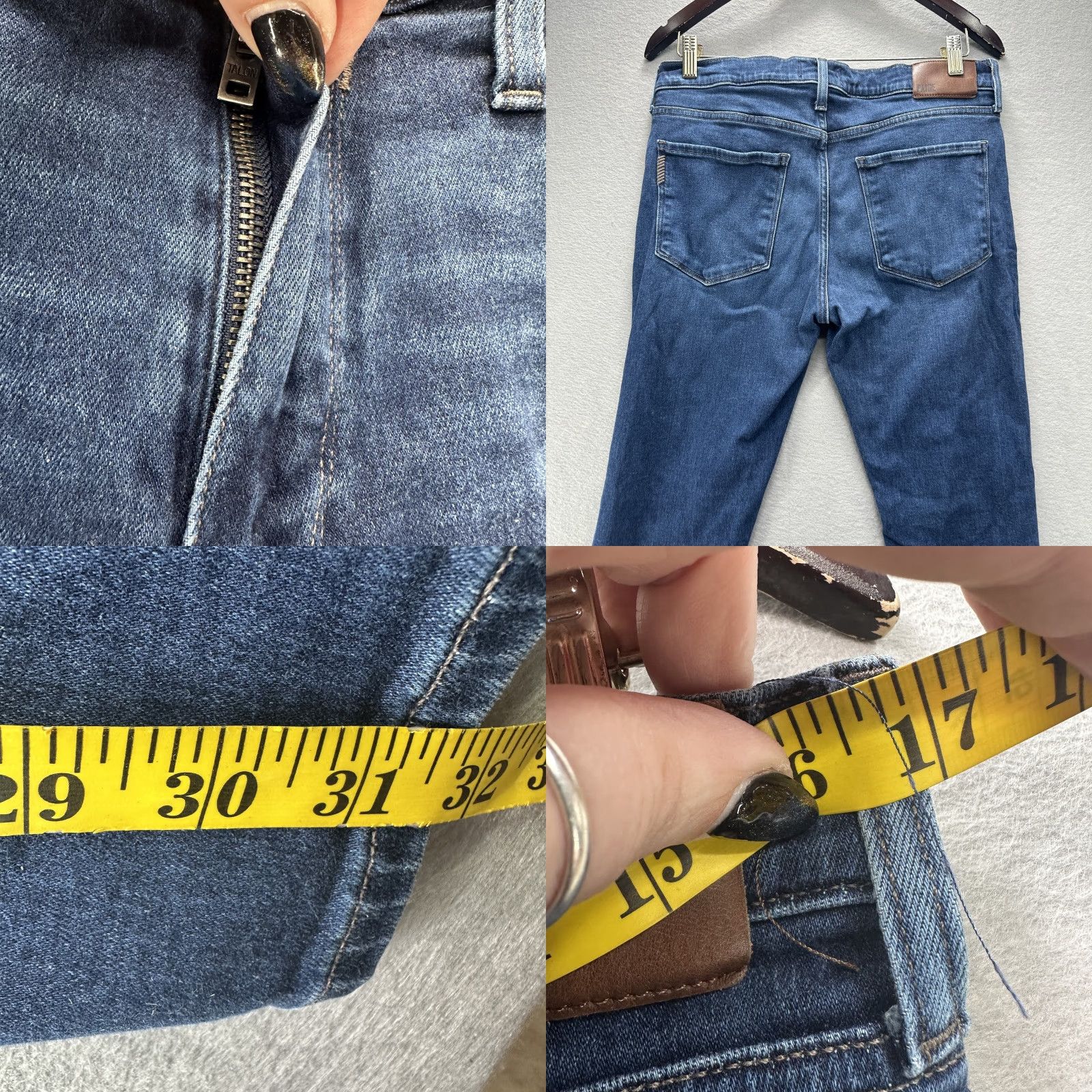 Paige PAIGE Lennox Jeans Mens Slim Fit 32x31 Blue Stretch Denim Talon Zipper Classic Size US 32 / EU 48 - 8 Thumbnail
