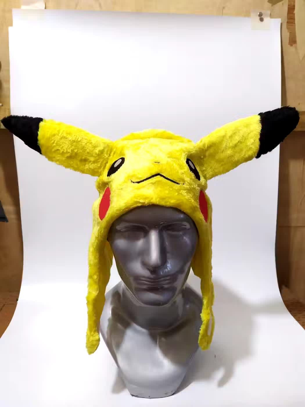 image of Nintendo x Pokemon Pikachu Bunny Horn Cartoon Movie Characters Hats in Yellow Black, Men's