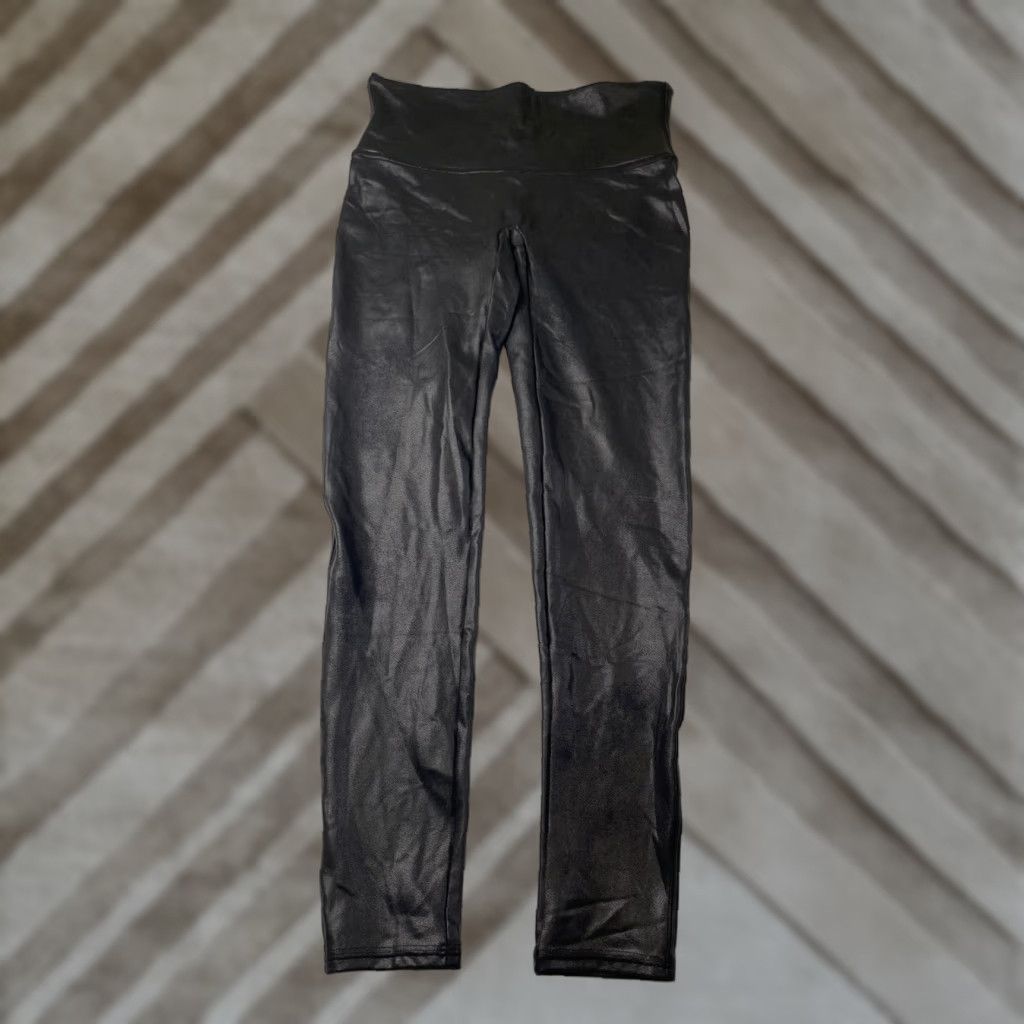 Spanx Spanx Faux Leather Leggings Ankle Length Black Size Large L Regular Womens Leggings High Waist Wide Waistband Style Ankle Activewear Size 36" / US 14 / IT 50 - 1 Thumbnail