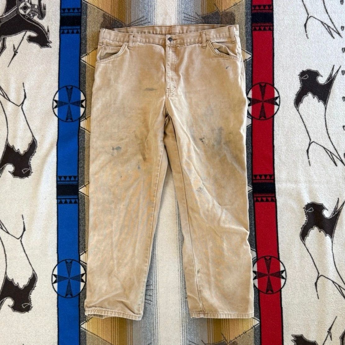 Dickies VINTAGE Dickies Carpenter Canvas Jeans Pants 40x32 Regular Brown Men 90s Workwear Size US 40 / EU 56 - 2 Thumbnail