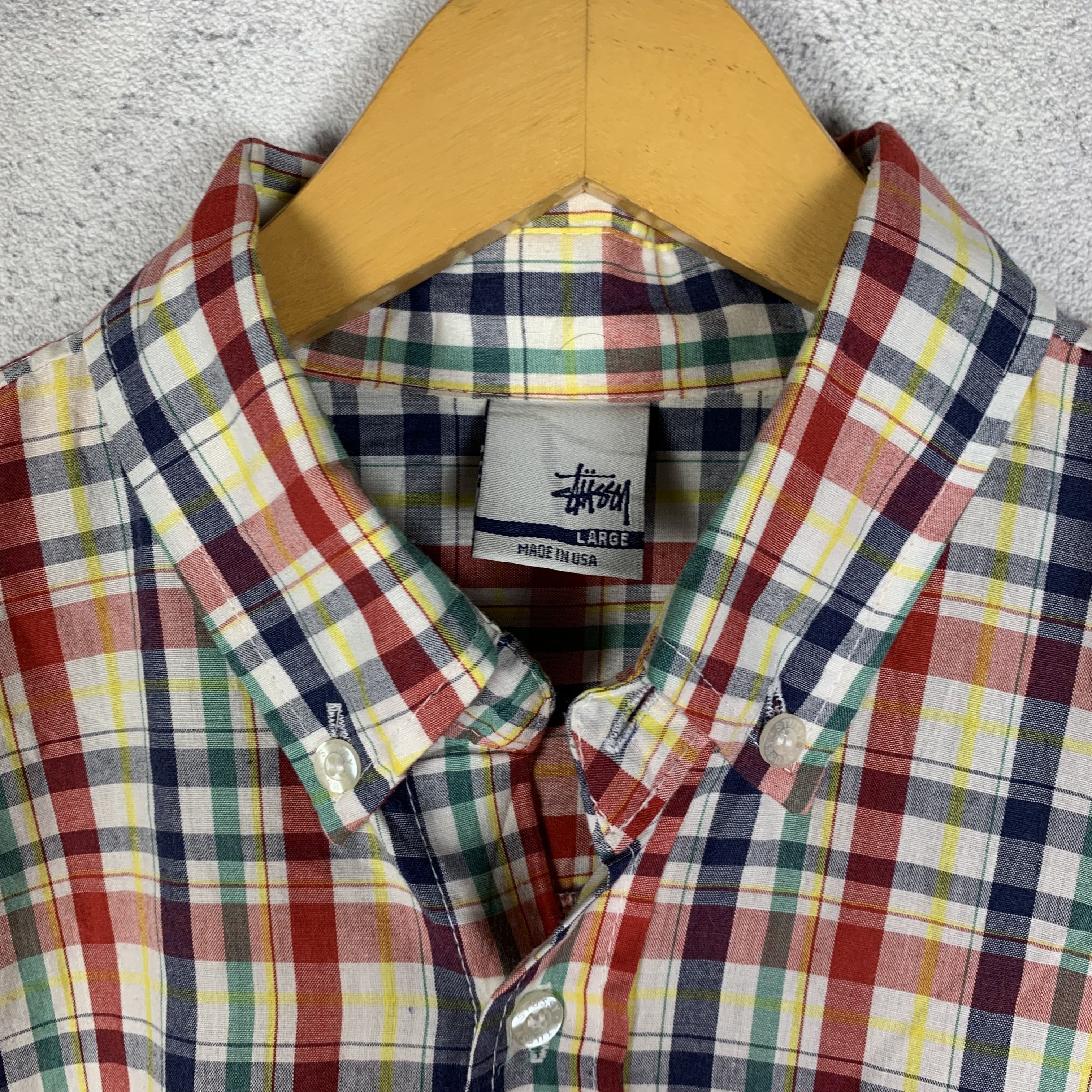 old Stussy Big button Plaid LS Shirt S STUSSY（ステューシー）の