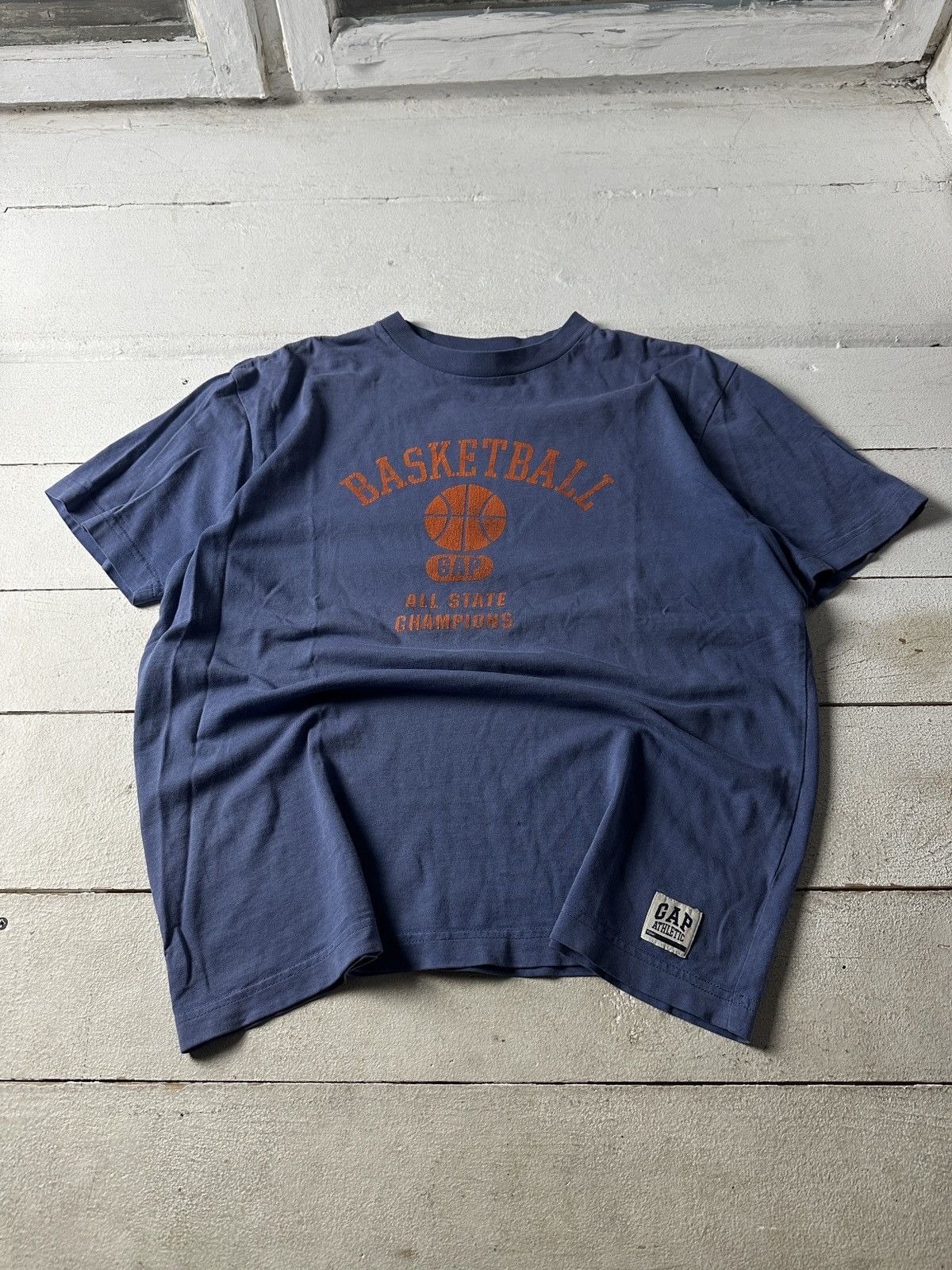 Gap 🚨 GAP BLUE BIG BASKETBALL LOGO BOXY sk8 RARE TEE Size US S / EU 44-46 / 1 - 1 Thumbnail