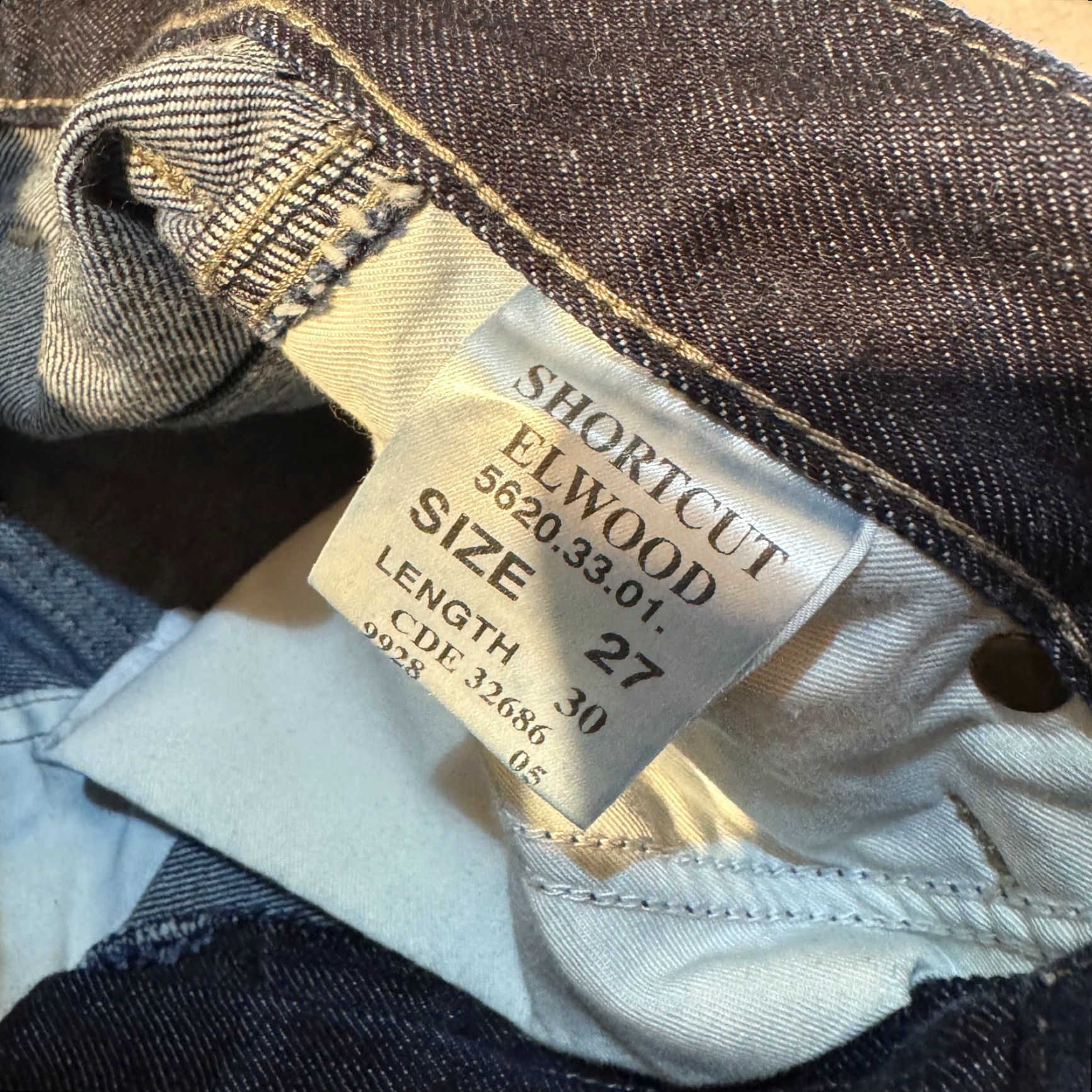 G-Star VINTAGE G-Star Raw SHORTCUT ELWOOD Jeans Men 27x30 Blue Cotton Denim 3D Workwear Straight Inseam 30 Mid-Rise Classic Regular Jeans Mens Size US 27 - 6 Thumbnail