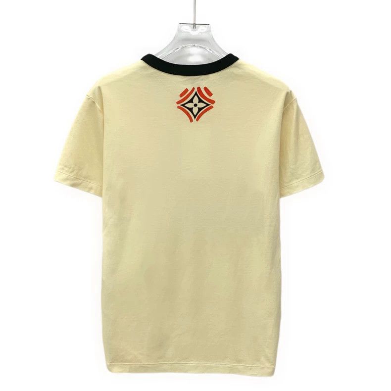 Louis Vuitton Louis Vuitton Yellow logo printed cotton crew neck short-s Size S / US 4 / IT 40 - 2 Thumbnail