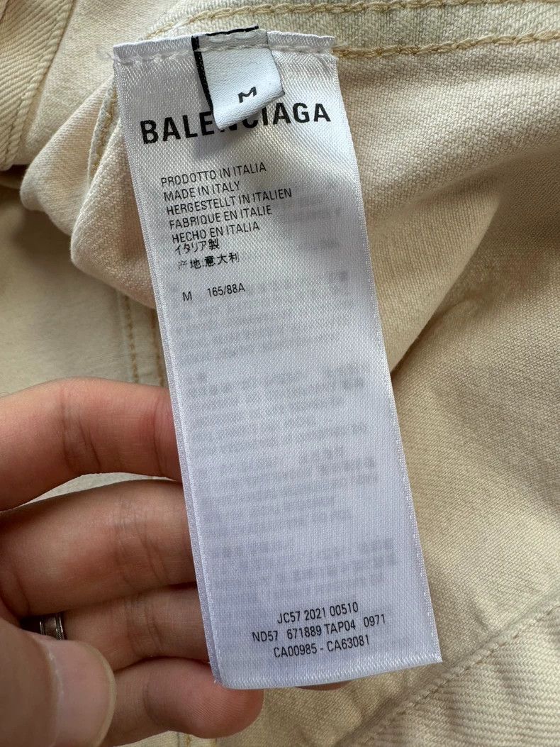 Balenciaga Balenciaga Beige Sabotage Denim Jacket Size US M / EU 48-50 / 2 - 5 Thumbnail