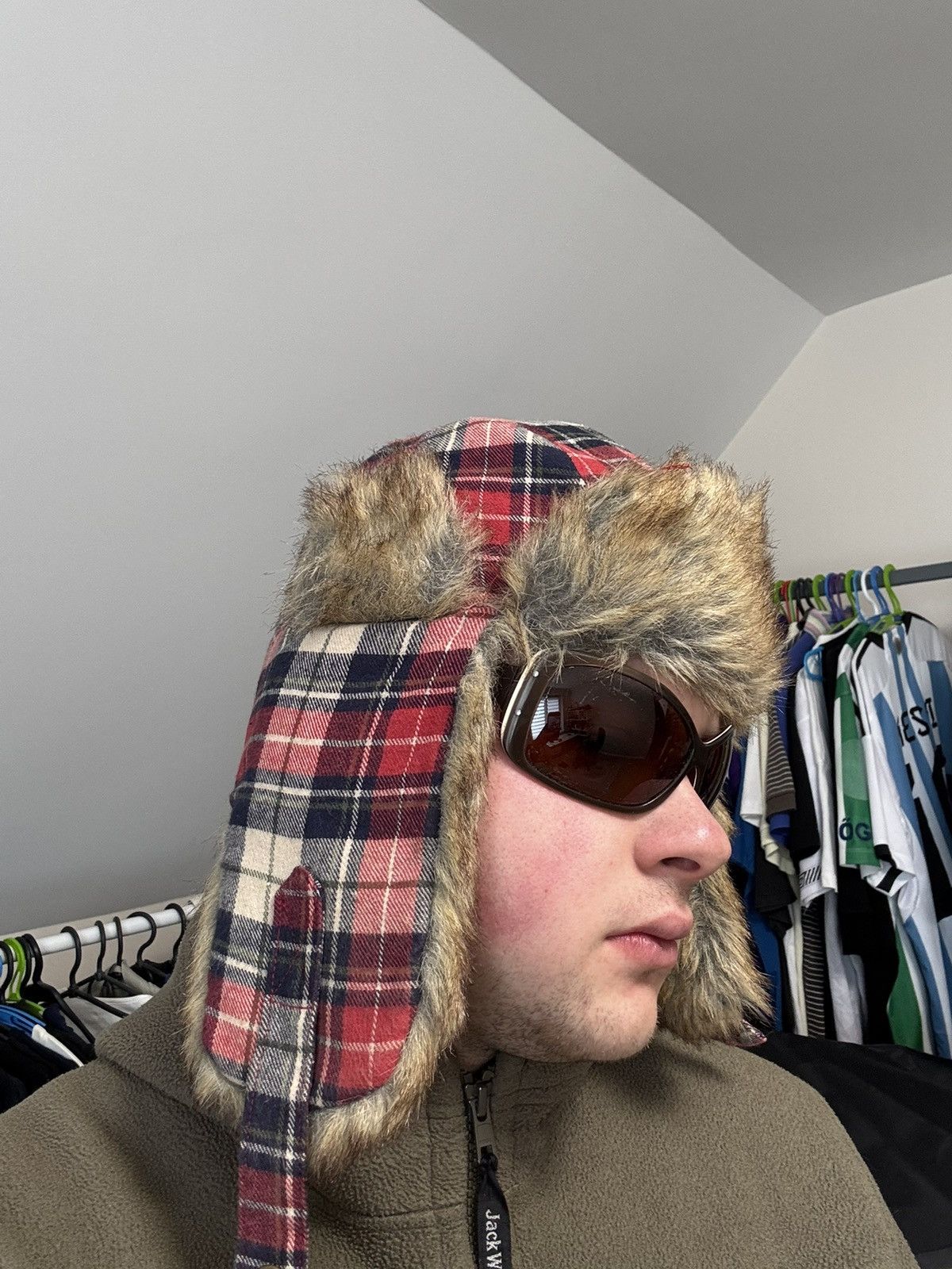 Japanese Brand Vintage Y2K fuzzy fur ushanka hat punk Japanese mohair Size ONE SIZE - 1 Thumbnail