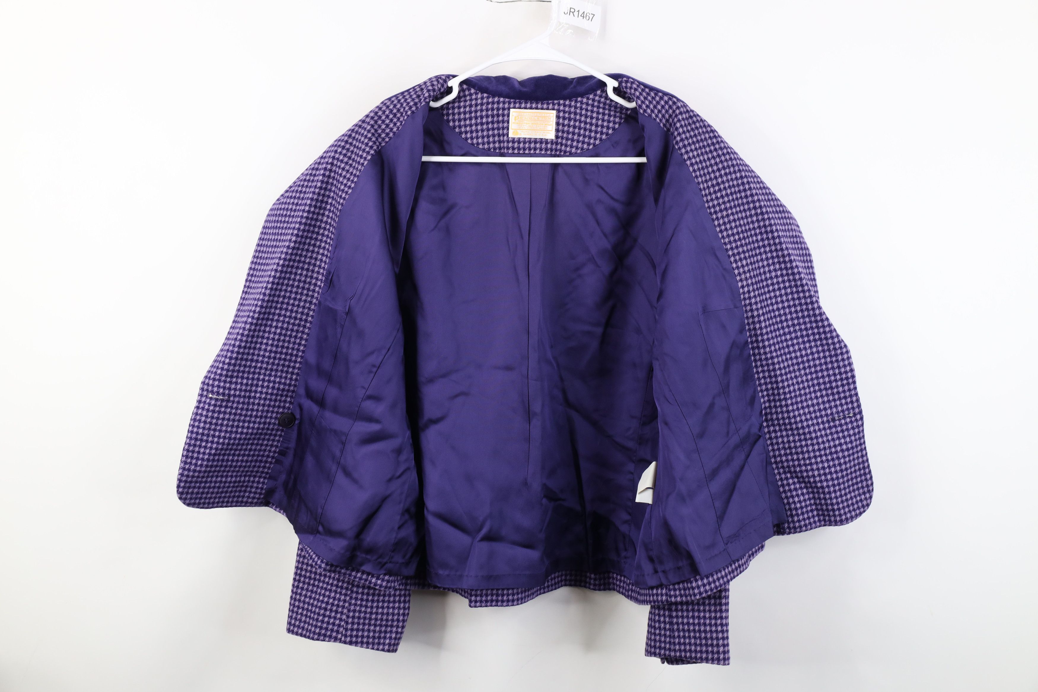 Pendleton Vintage 90s Pendleton Wool Blazer Jacket Purple Houndstooth Size XL / US 12-14 / IT 48-50 - 9 Thumbnail