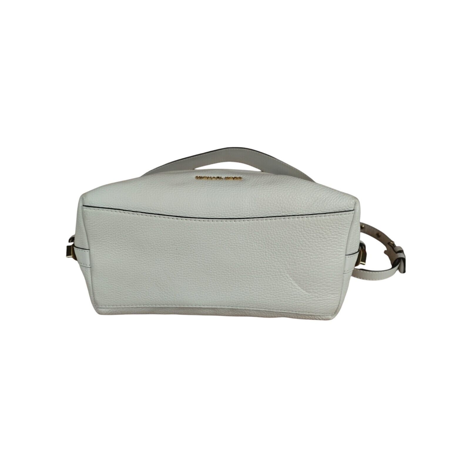 Michael Kors Michael Kors Brooke Optic White Pebbled Leather Satchel Cros Size ONE SIZE - 12 Thumbnail
