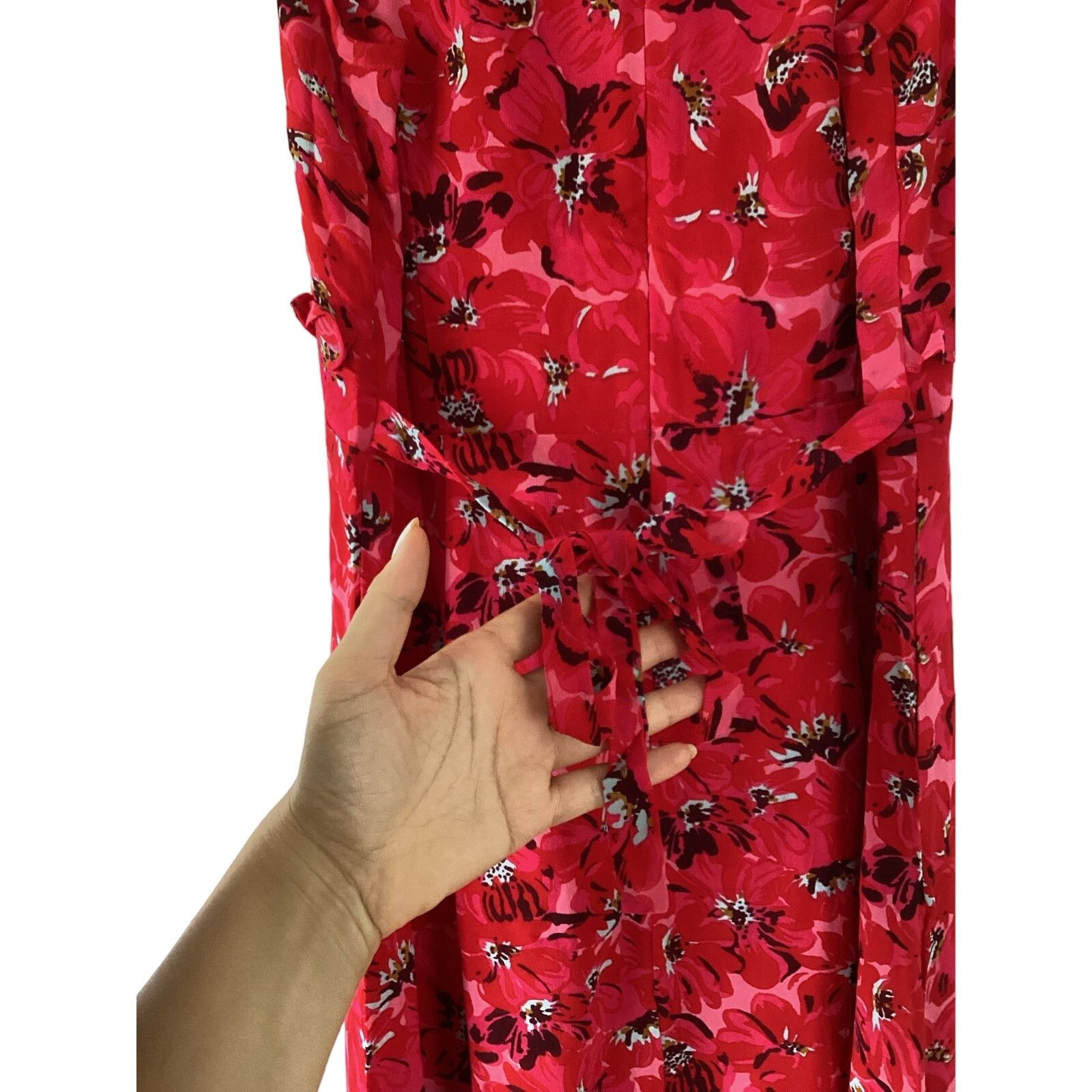 FAITHFULL NWT Faithfull The Brand Floral Maxi Dress Pink & Red Sz 8 Size M / US 6-8 / IT 42-44 - 9 Thumbnail