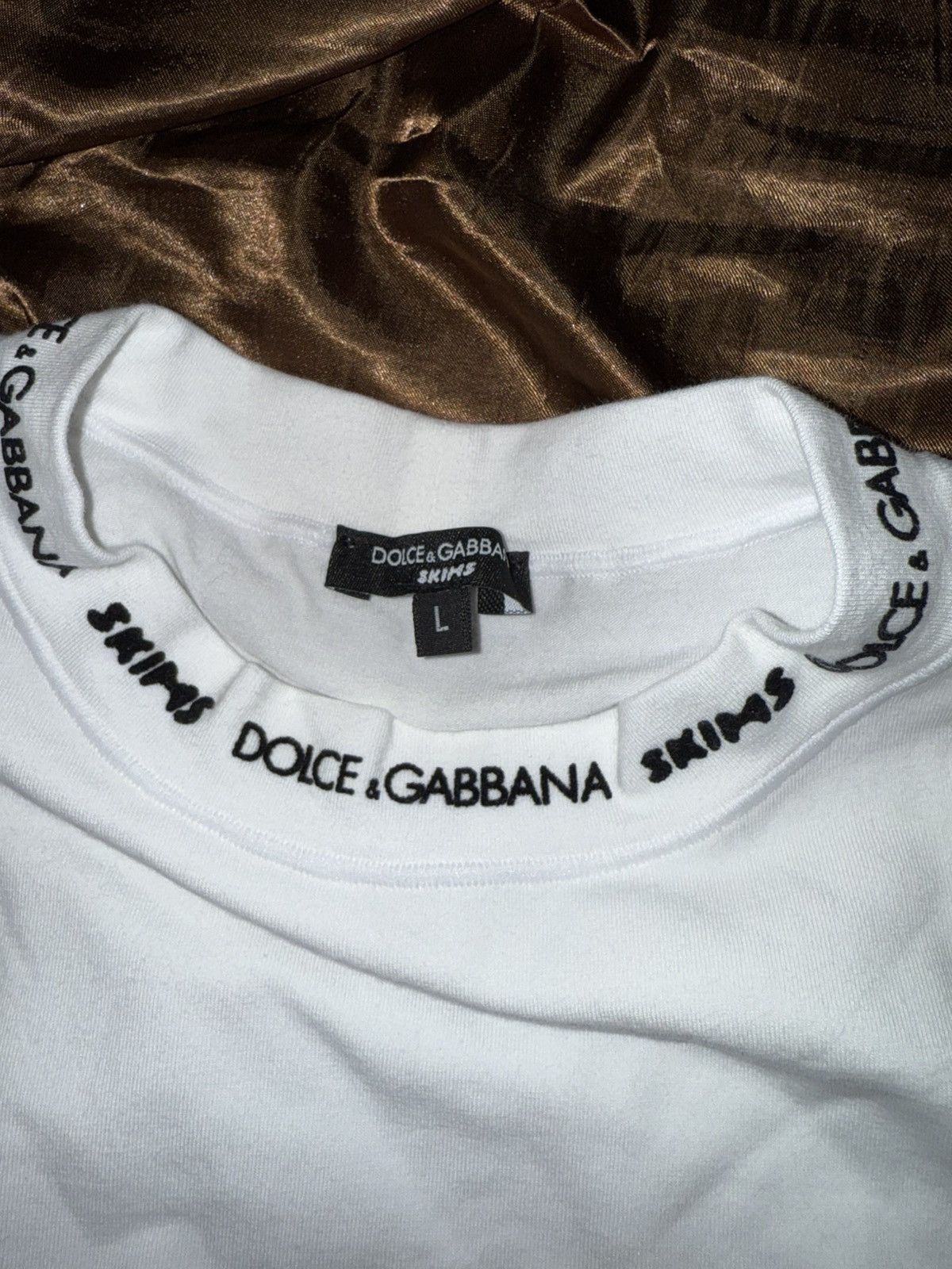 SKIMS SKIMS × Dolce&Gabbana Cotton Jersey Long Sleeve T-Shirt Size L / US 10 / IT 46 - 2 Thumbnail