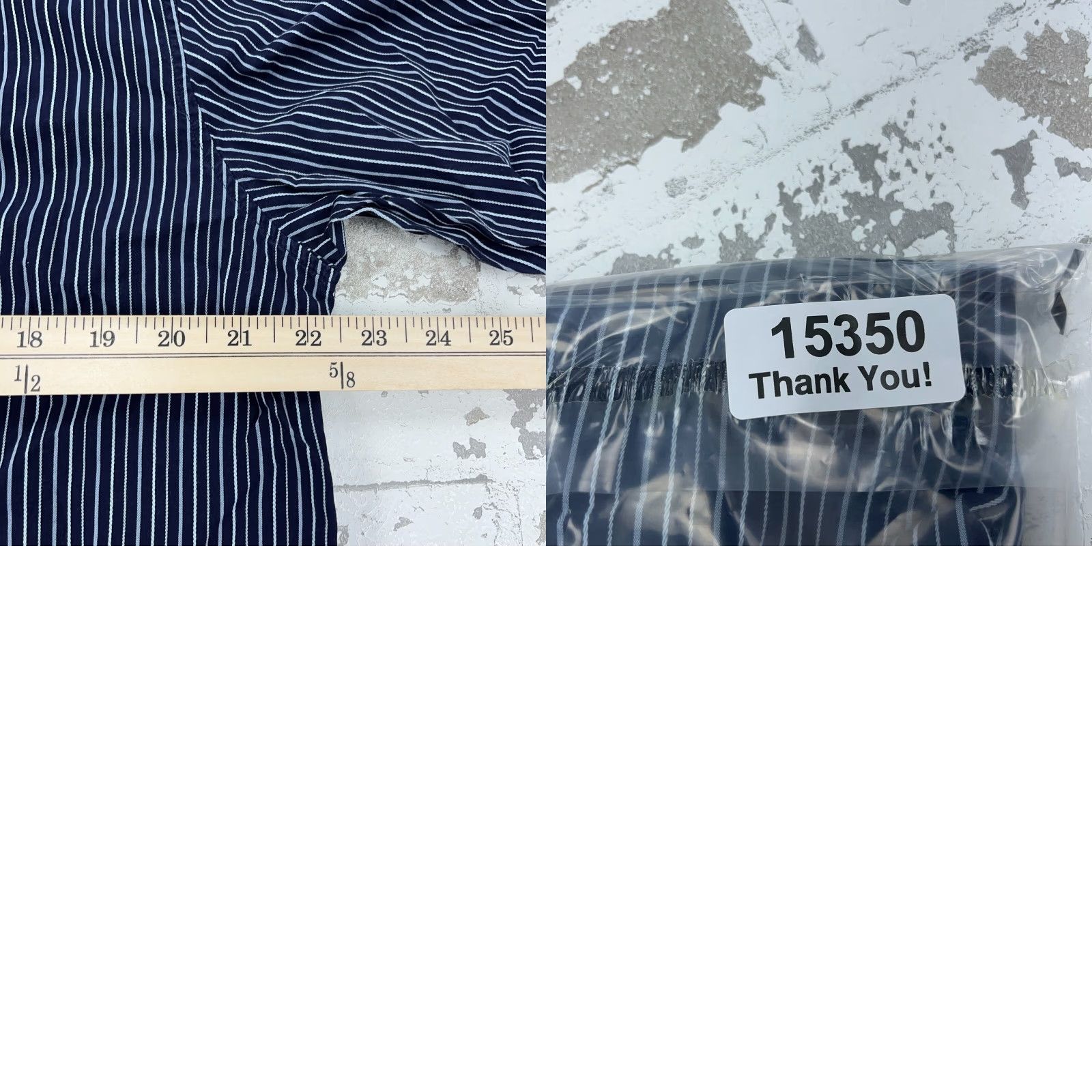 Calvin Klein Calvin Klein Shirt Men Large Blue Striped Button-Up Dress Pinstripe Adult Mens Size 42R - 8 Thumbnail