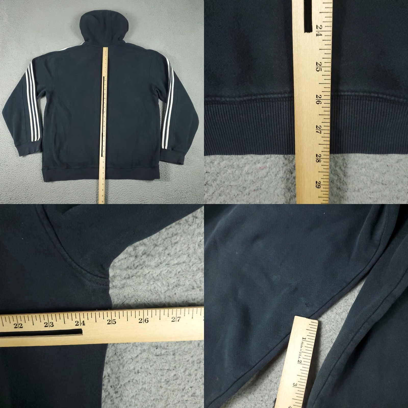 Adidas Adidas Hoodie Unisex Adults XL Black Pullover Sweatshirt Sweater Style Pullover Hooded Size US XL / EU 56 / 4 - 8 Thumbnail