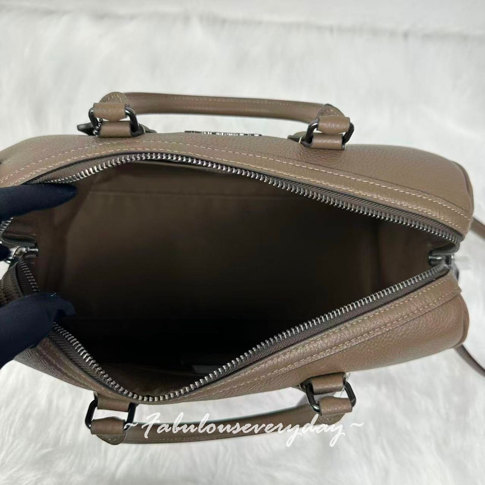Coach Coach Rowan Large Satchel Crossbody Leather/QB/Dark Stone Size ONE SIZE - 7 Thumbnail