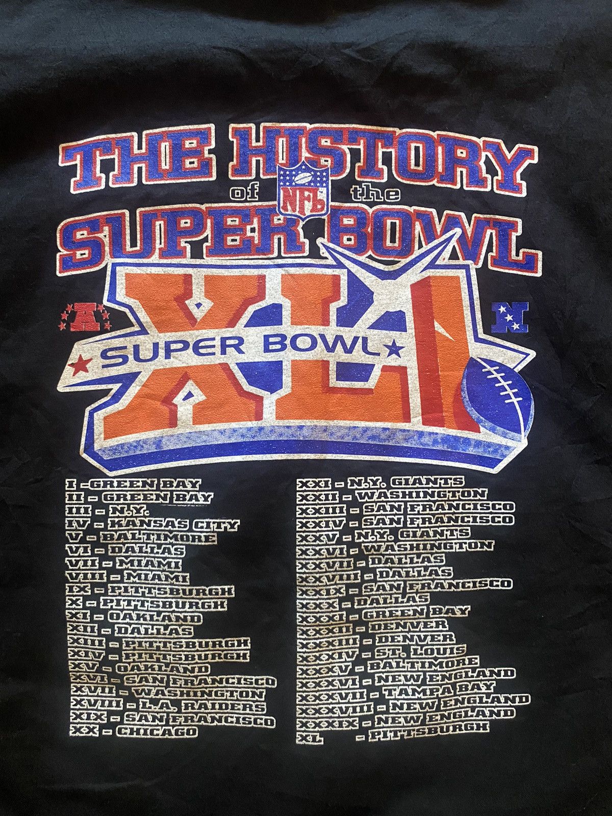 AAA Vintage Super Bowl History Shirt Size US XXL / EU 58 / 5 - 2 Thumbnail