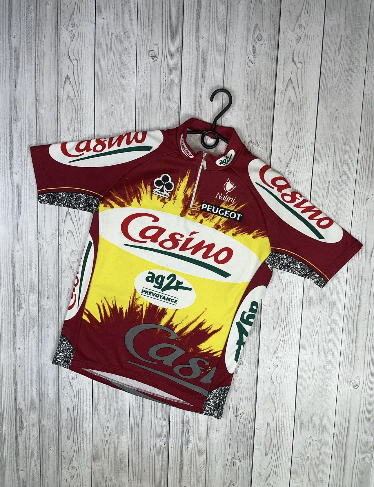 Vintage Vintage casino peugeot cycling jersey size L rare big logo Size US L / EU 52-54 / 3 - 1 Thumbnail