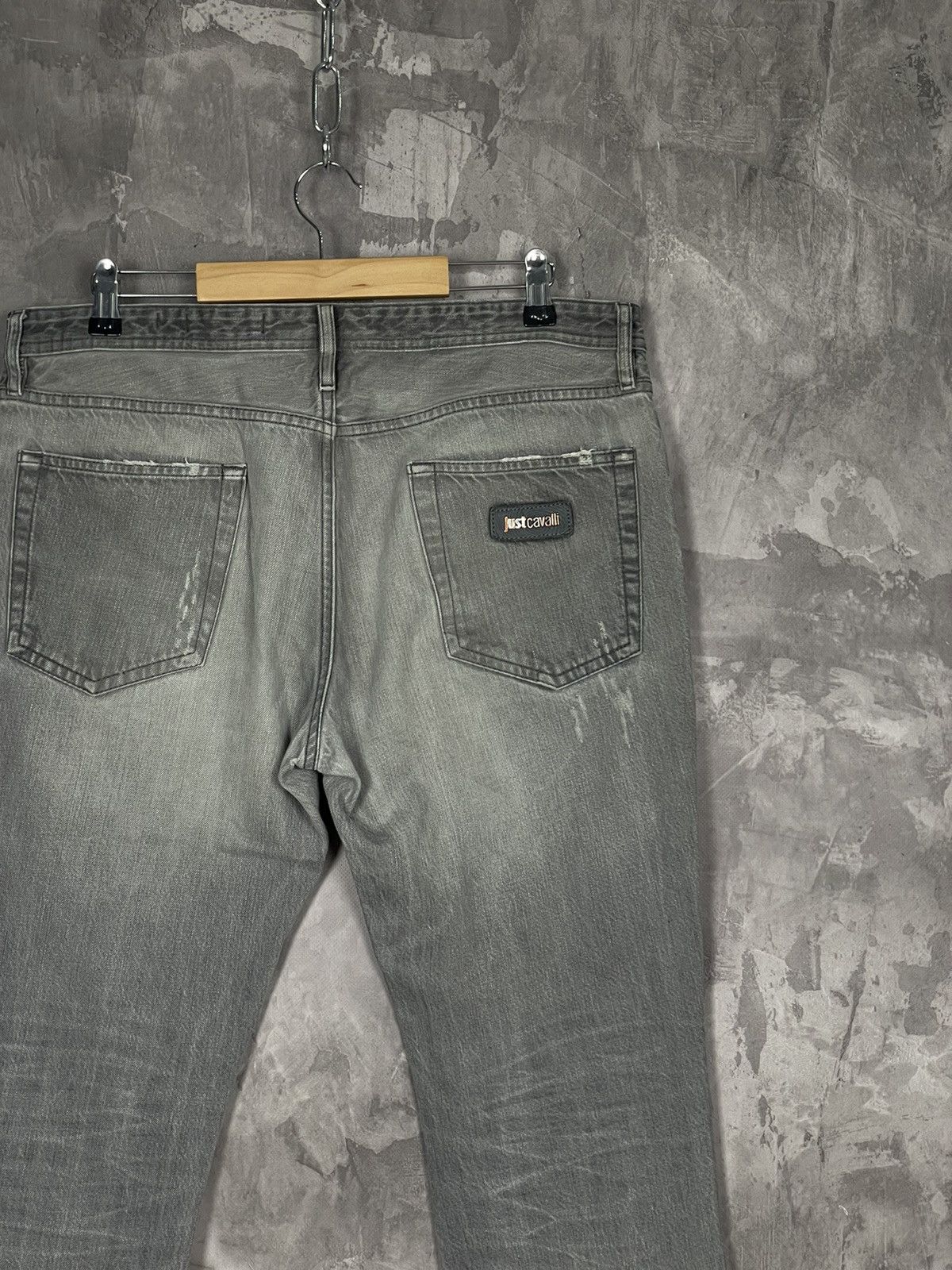 Just Cavalli × Vintage 00s Just Cavalli Vintage Y2K Glamour Retro Denim Pants Size US 33 - 5 Thumbnail