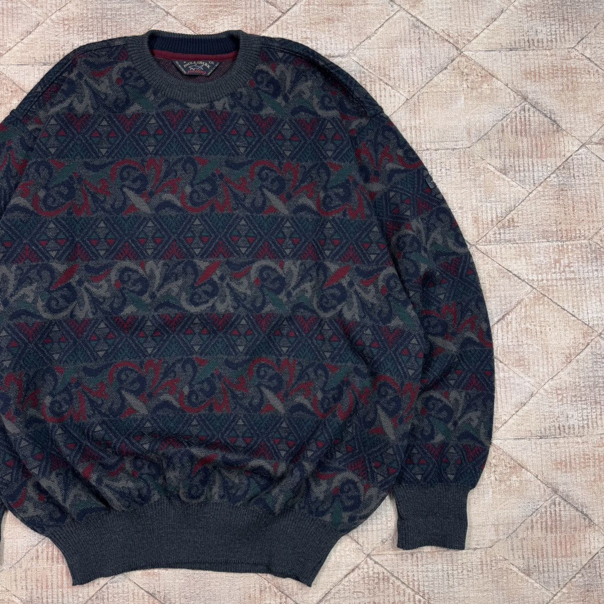 Paul & Shark × Vintage Paul & Shark Vintage Wool Floral Sweater Made in Italy Size US XXL / EU 58 / 5 - 7 Thumbnail