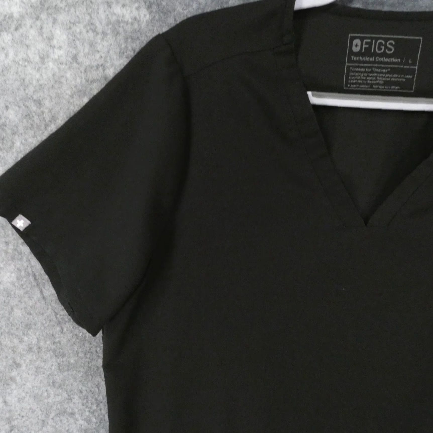 Vintage FIGS Scrub Top Womens Large Technical Collection Black w Pockets XS? Size L / US 10 / IT 46 - 3 Thumbnail