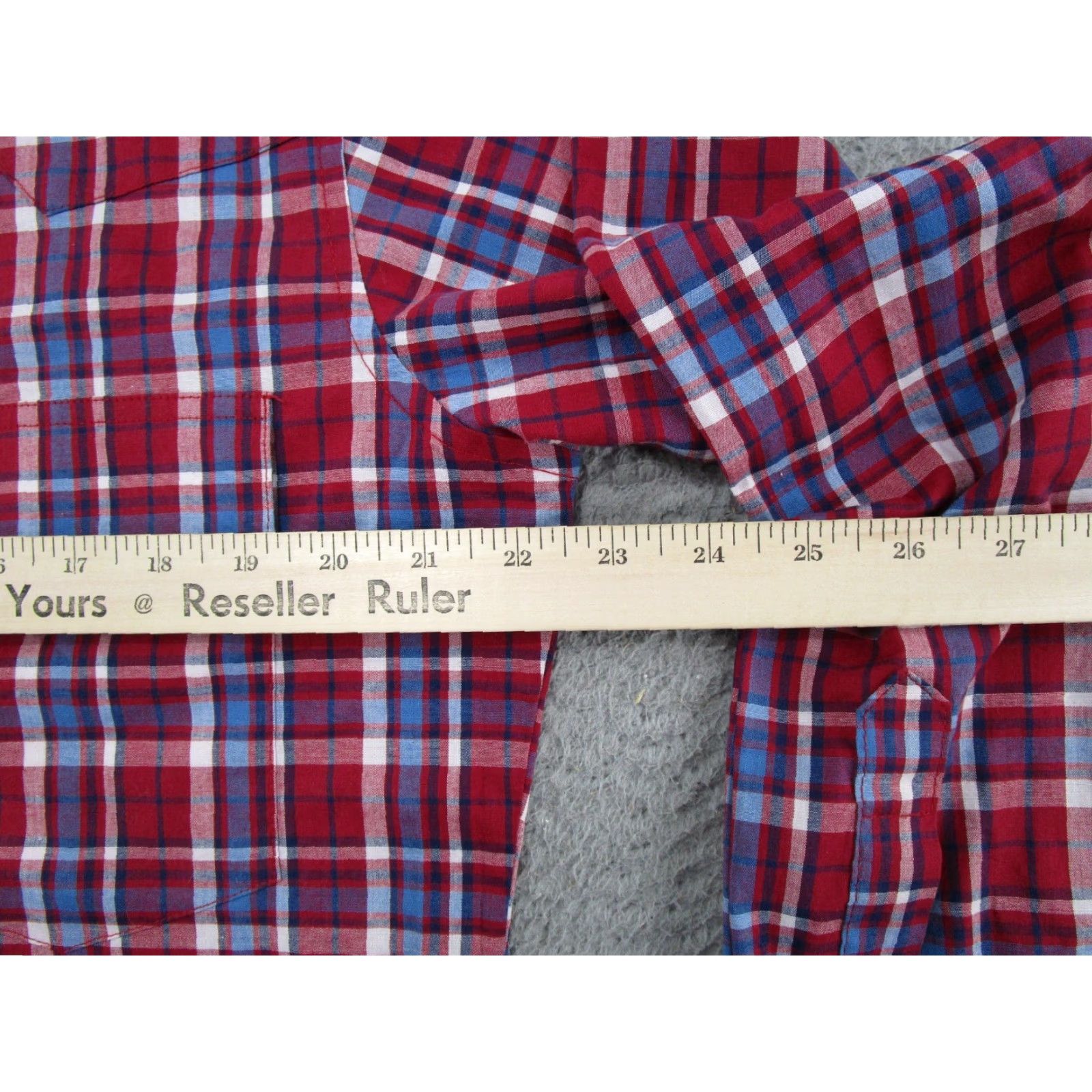 Wrangler VINTAGE Wrangler Pearl Snap Western Mens Shirt M Red Plaid Cowboy Rodeo Size US M / EU 48-50 / 2 - 6 Thumbnail